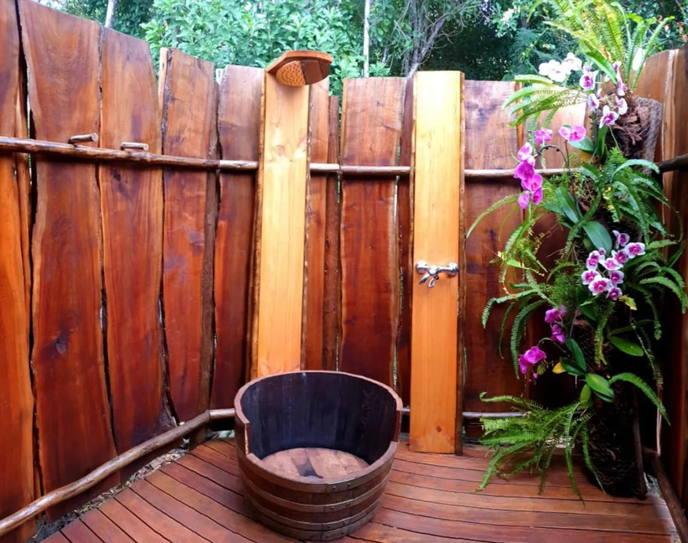Open Air Bath in Lodge Roche Tamarin