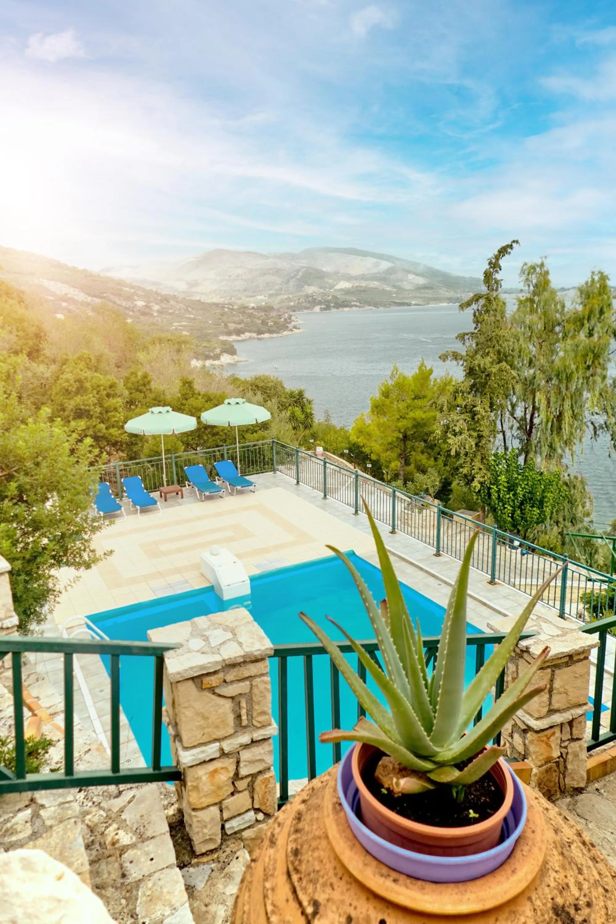 Pool view in Villas Cavo Marathia