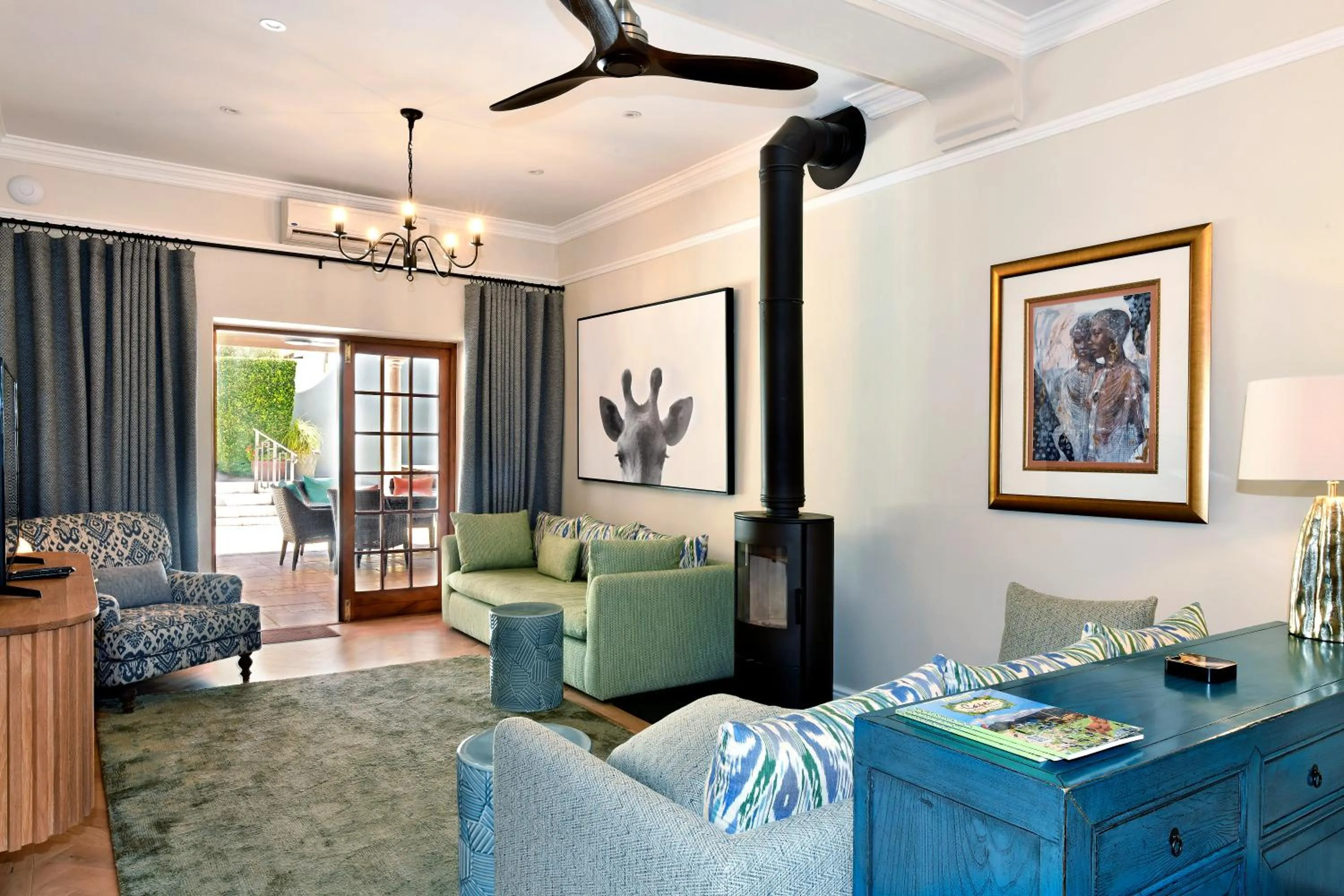 fireplace in The Coach House