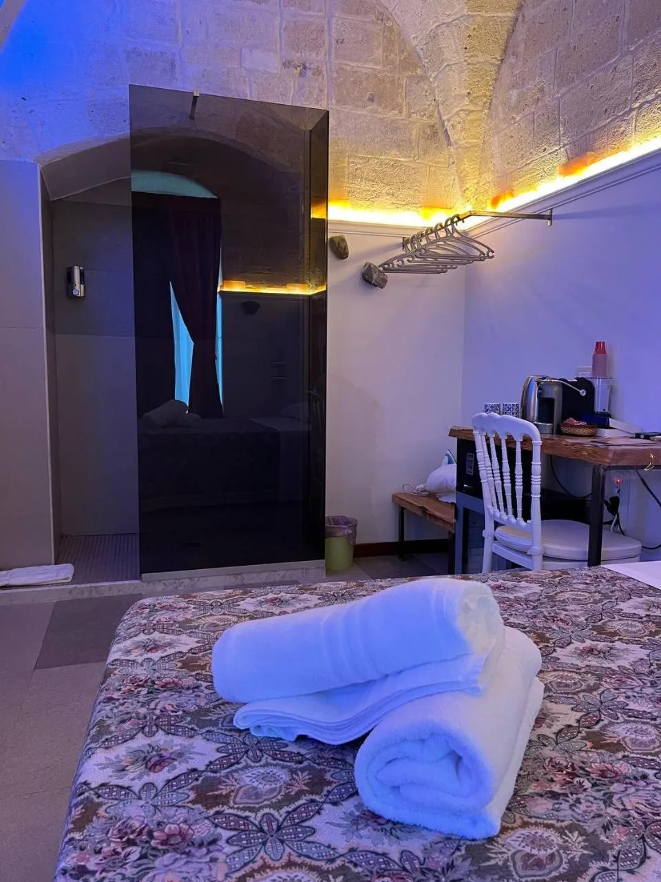 Shower, Bed in The Bridge Suites