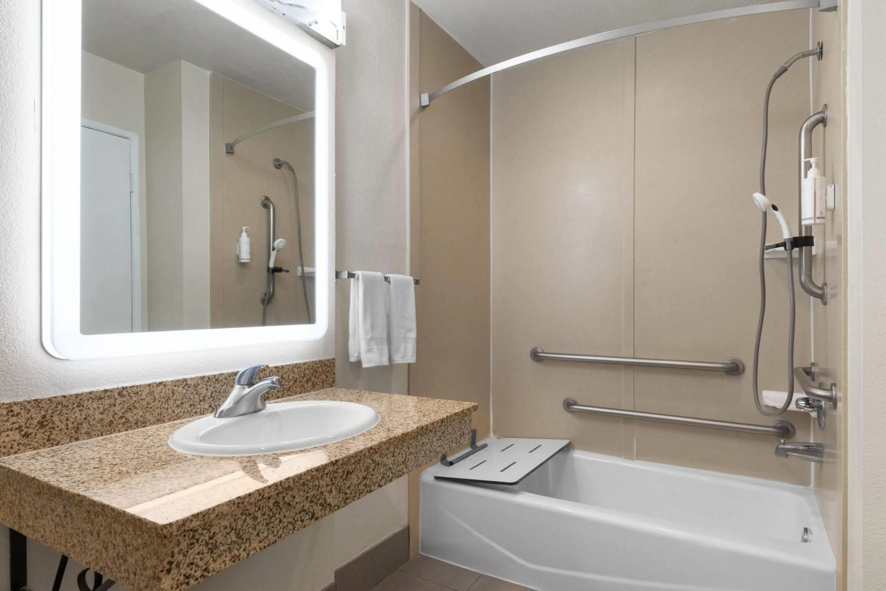 Bathroom in Travelodge by Wyndham Banning Casino and Outlet Mall