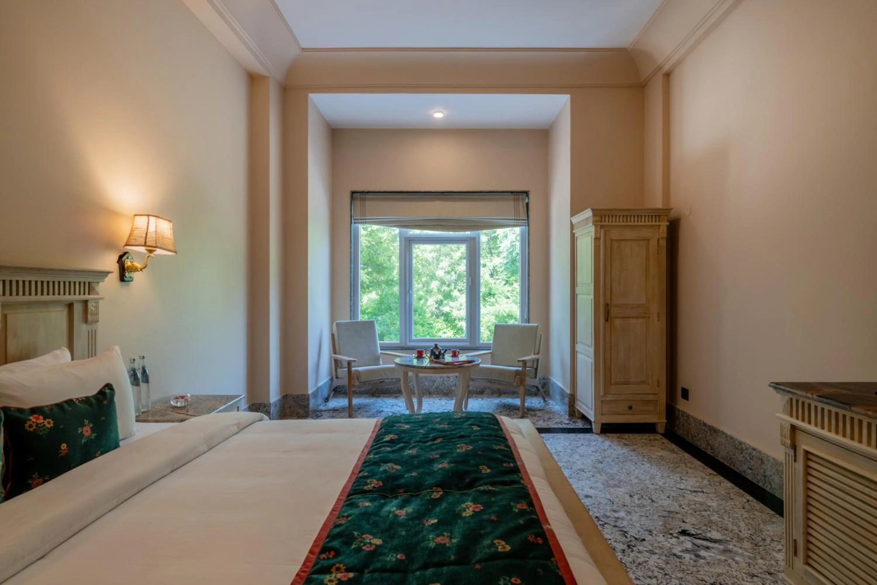 Bed in Umaid Palace - A Lakeside Resort - 25 minutes from Mehandipur Balaji - 20 minutes from Chand Baori Stepwell Abhaneri & 40 minutes from Bhangarh Fort