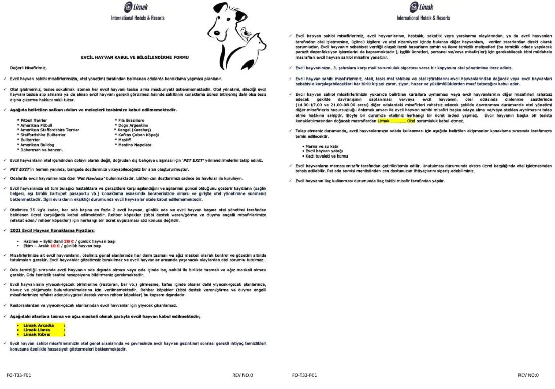 Pets in Limak Arcadia Golf Resort - 2 children Free up to age 14