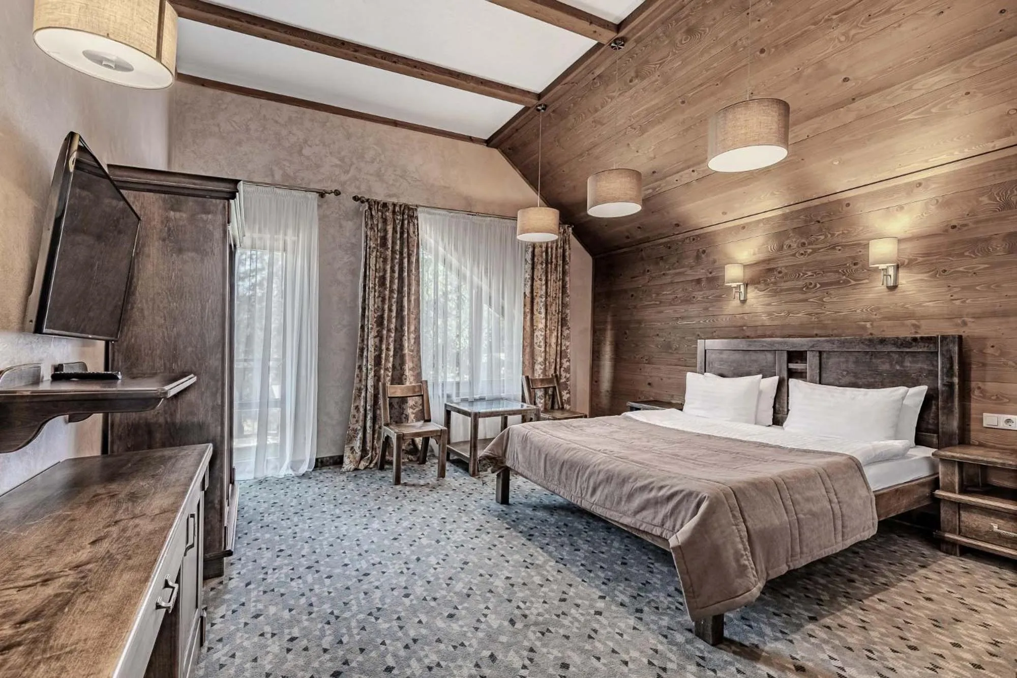 Bed in Bukovel Hotel