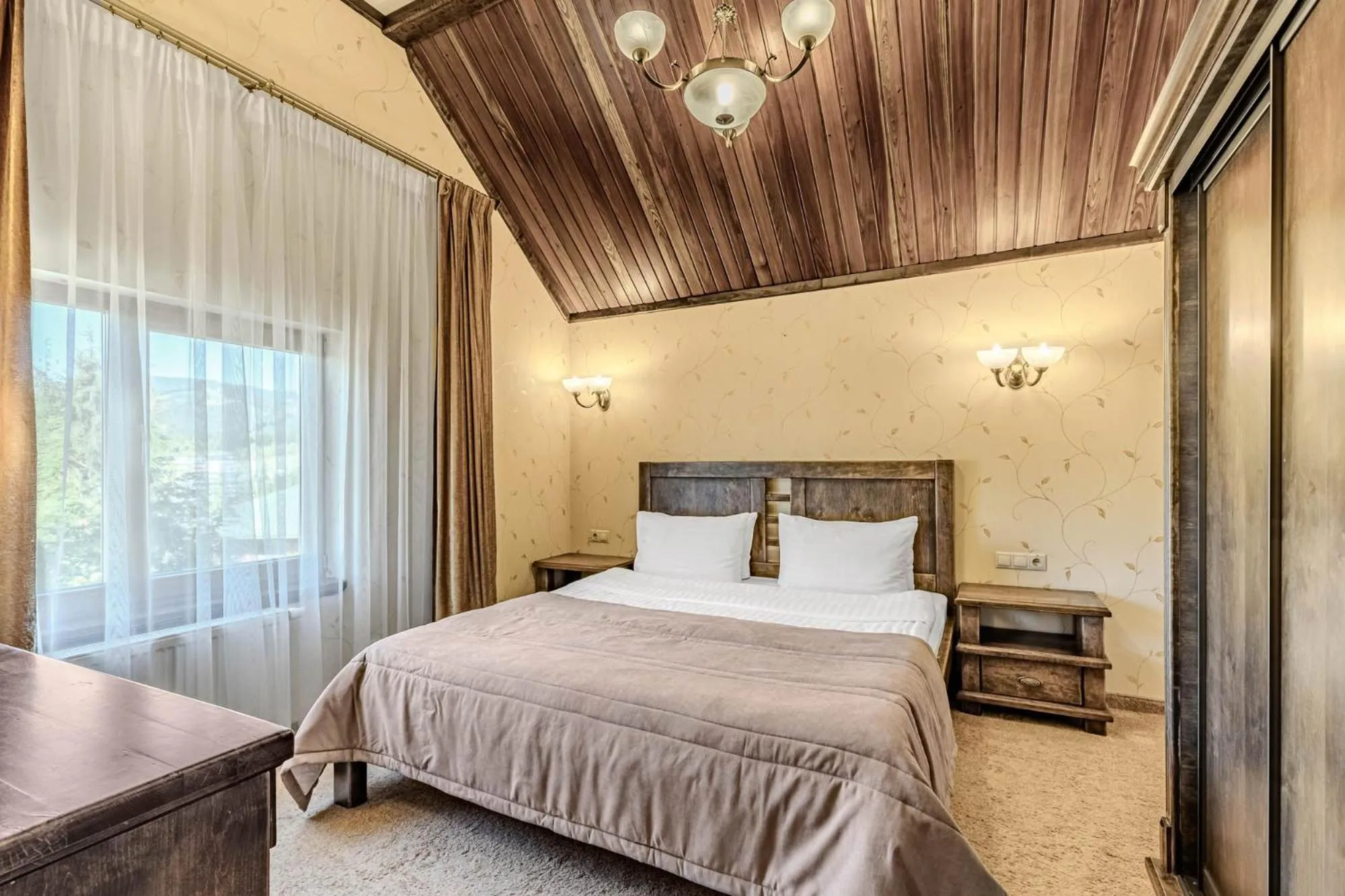 Bed in Bukovel Hotel