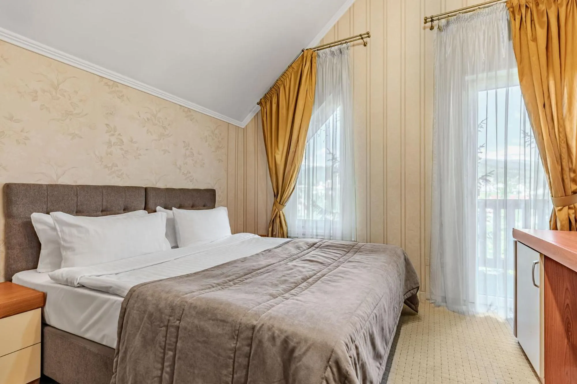 Bed in Bukovel Hotel