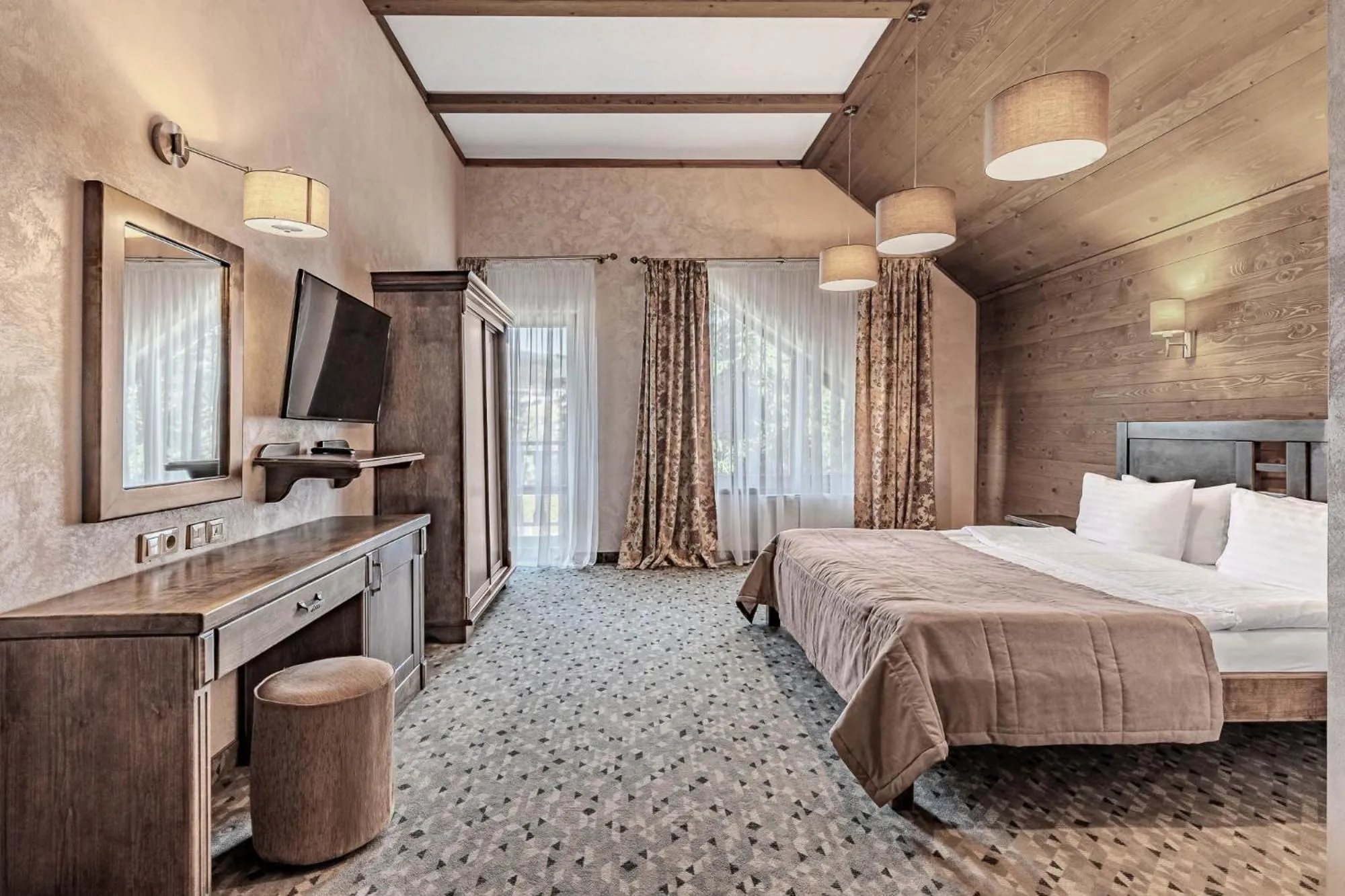 Bed in Bukovel Hotel