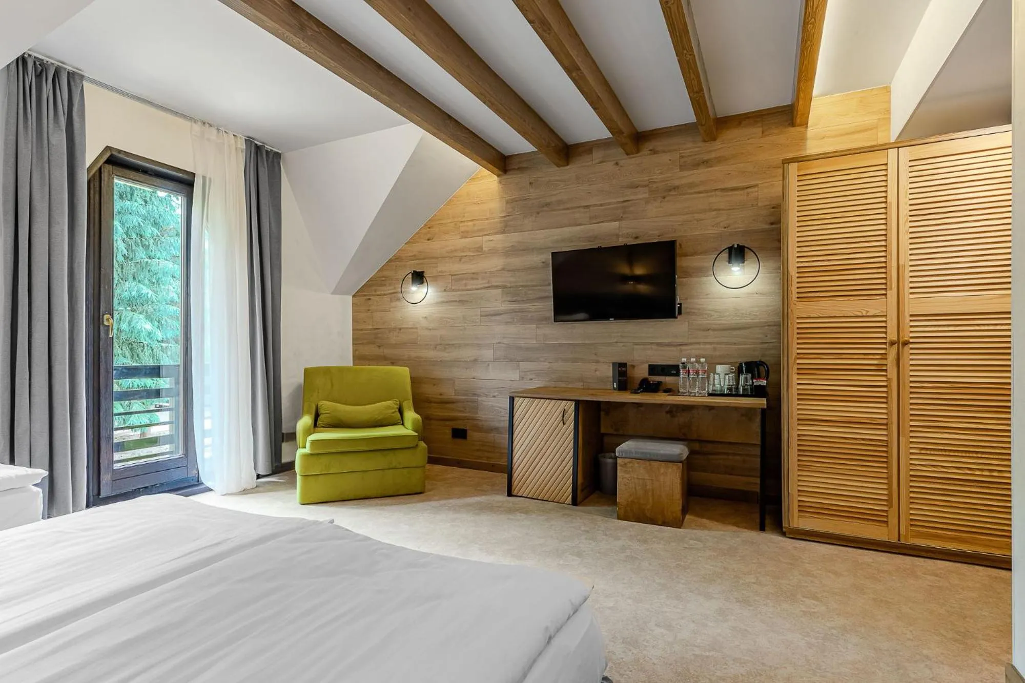 Bed in Bukovel Hotel