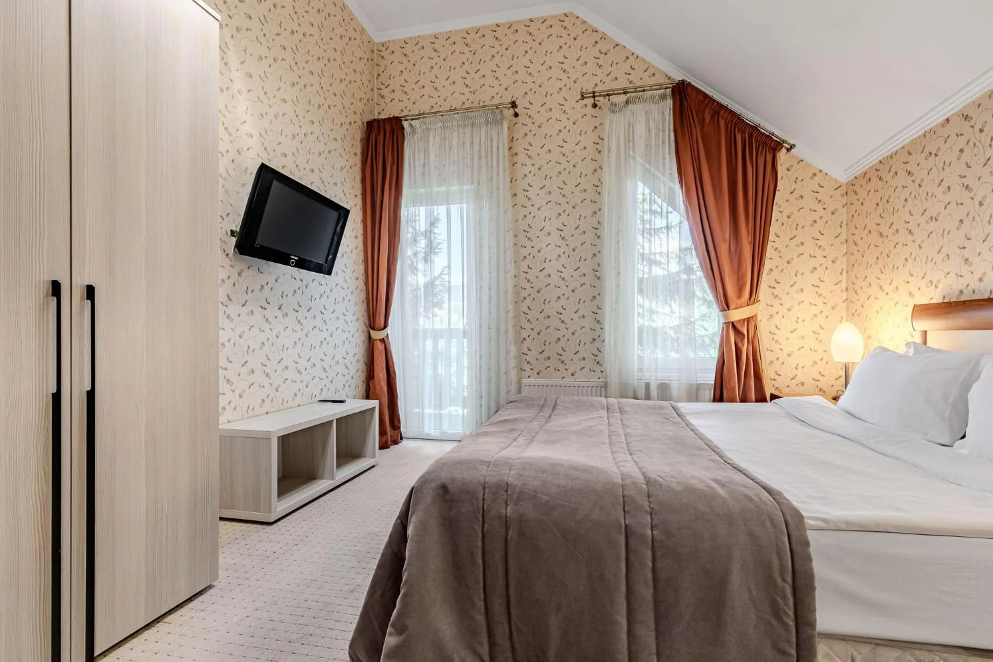 Bed in Bukovel Hotel