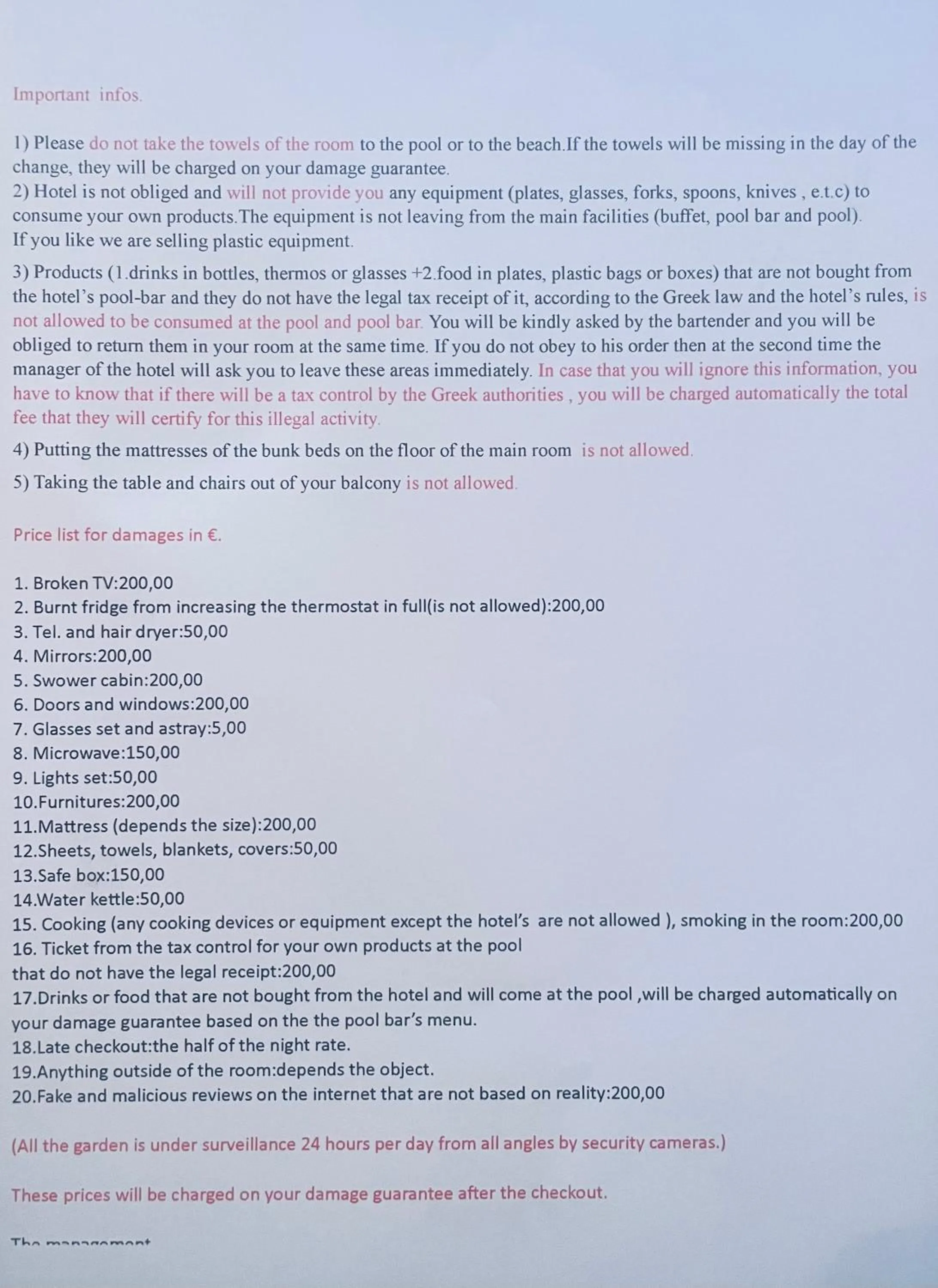 Certificate/Award in Ariadni Hotel Bungalows