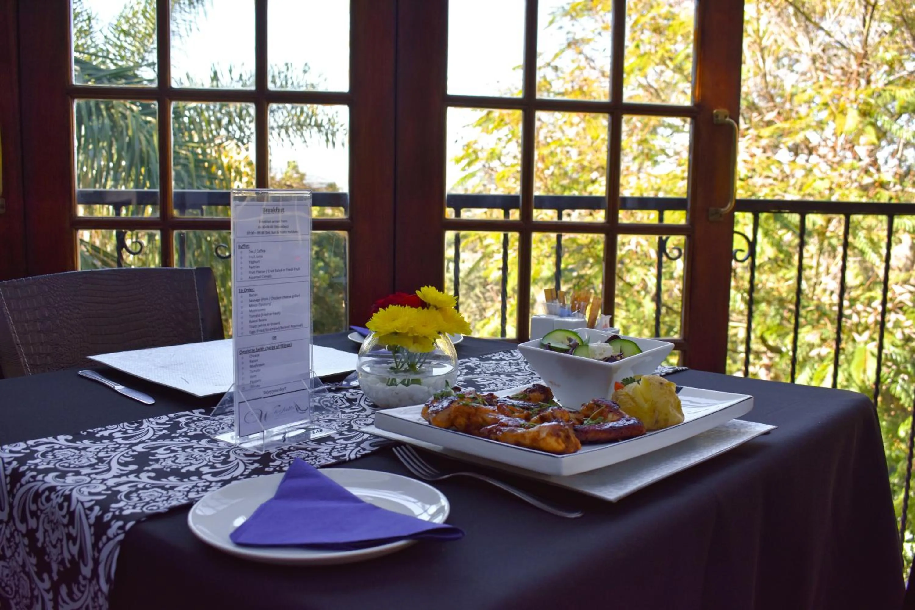 Meals in Waterfalls Boutique Hotel