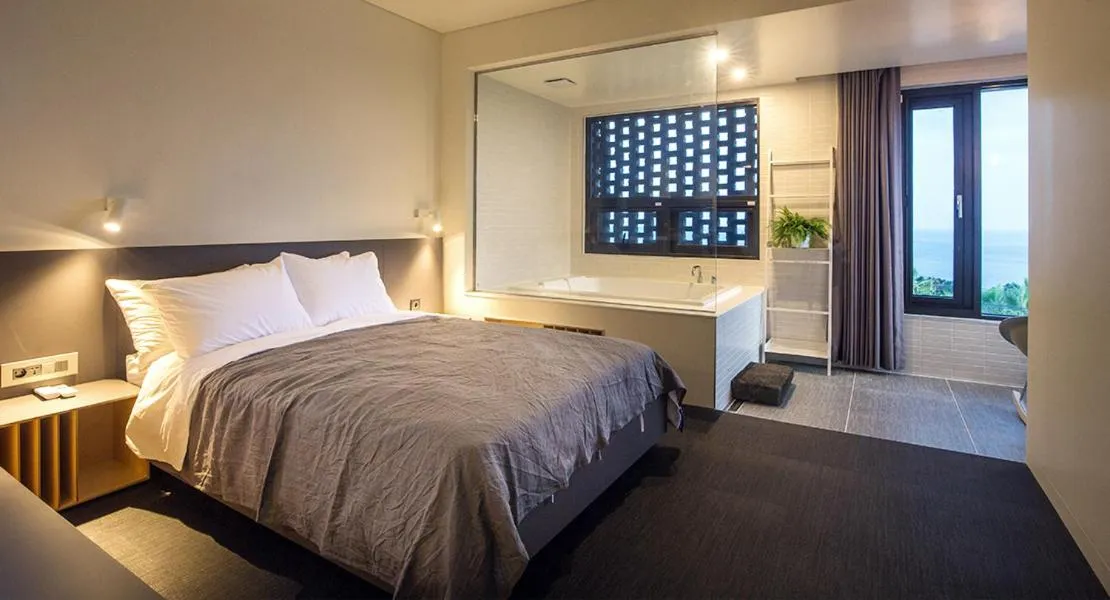 Bedroom in Jeju Bricks Hotel