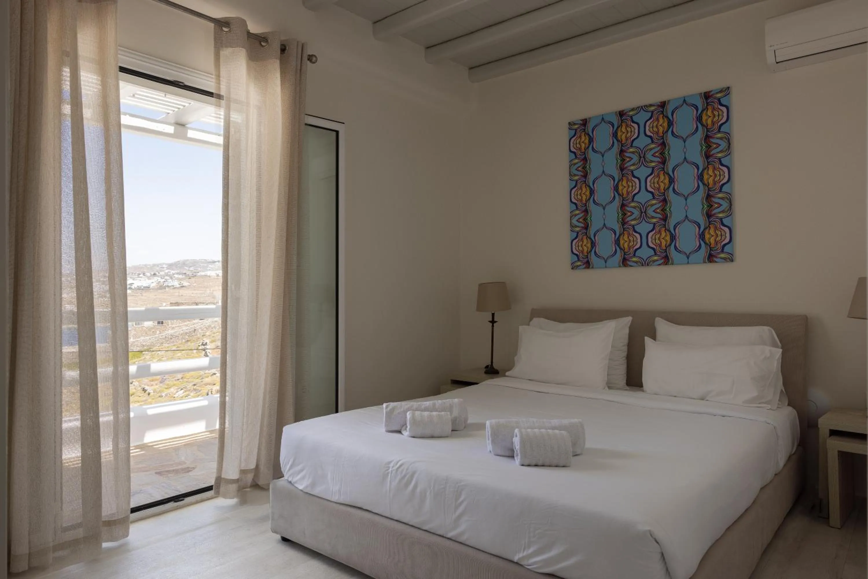 Balcony/Terrace, Bed in Amaris Mykonian Residence