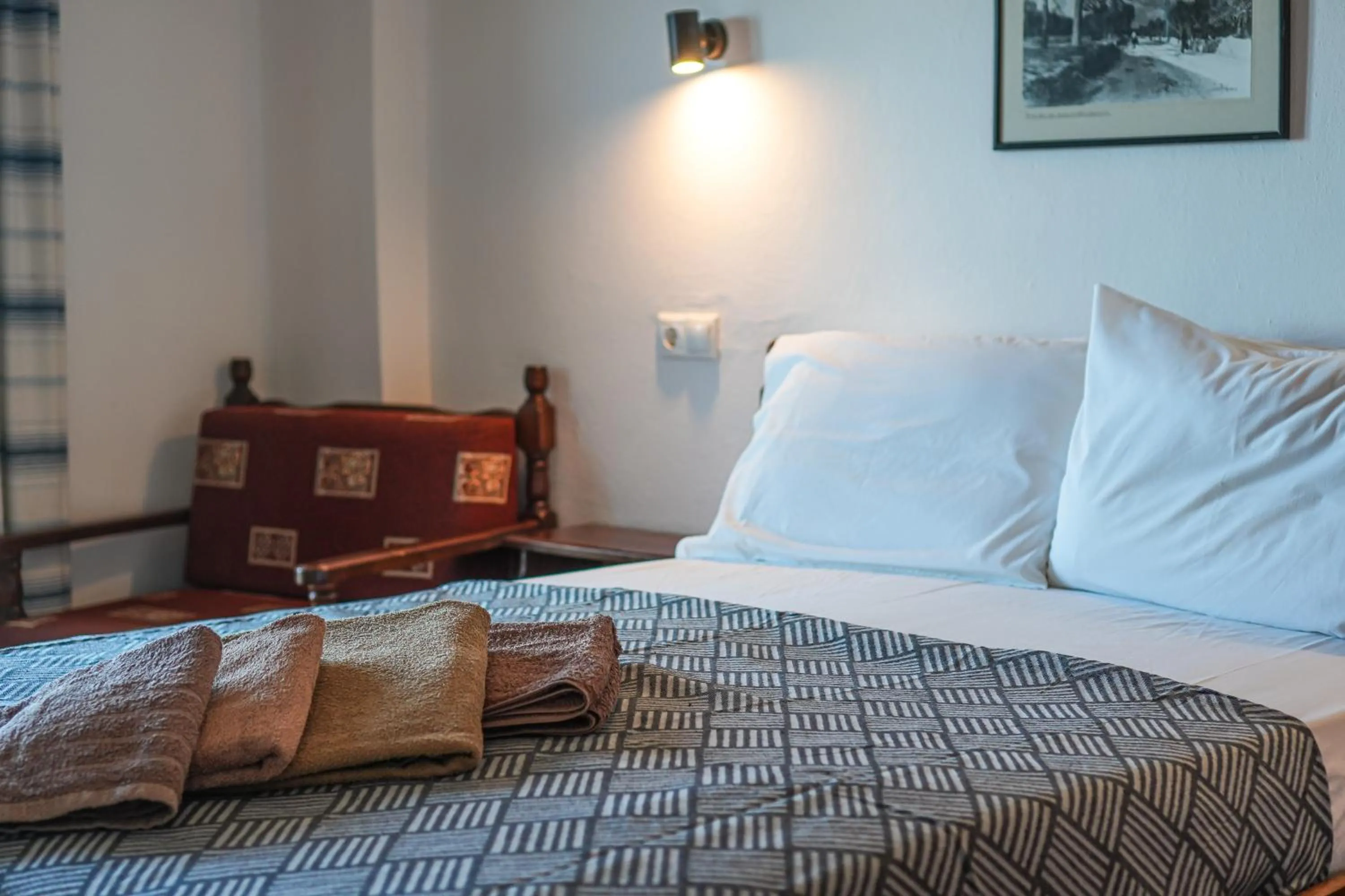 Bed in Hotel Hagiati