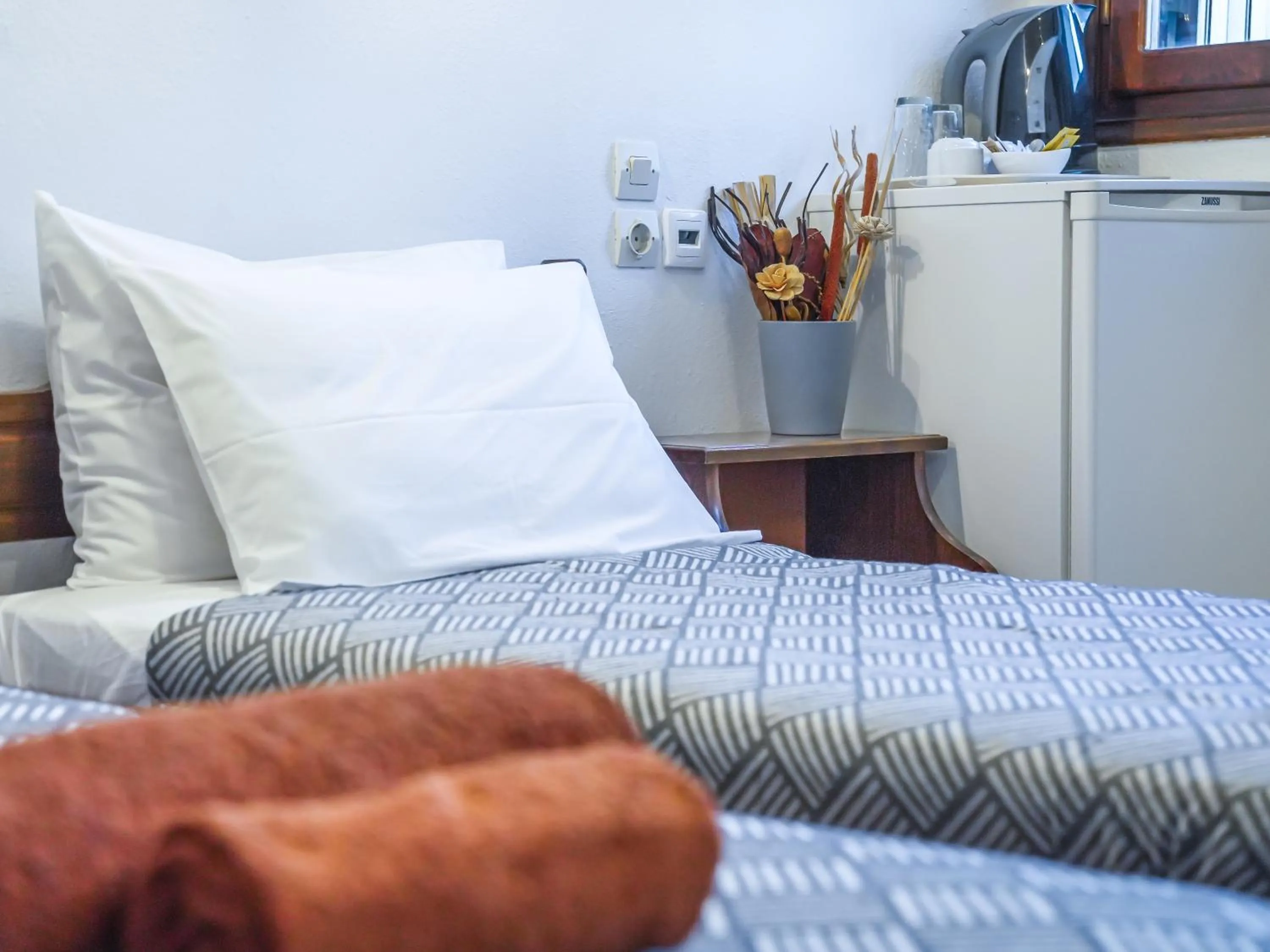 Bed in Hotel Hagiati