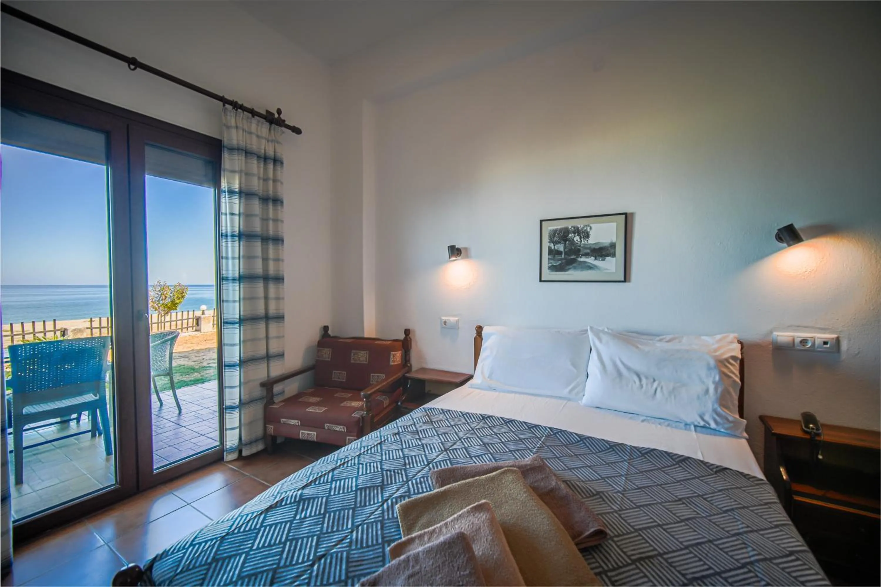 Bed in Hotel Hagiati