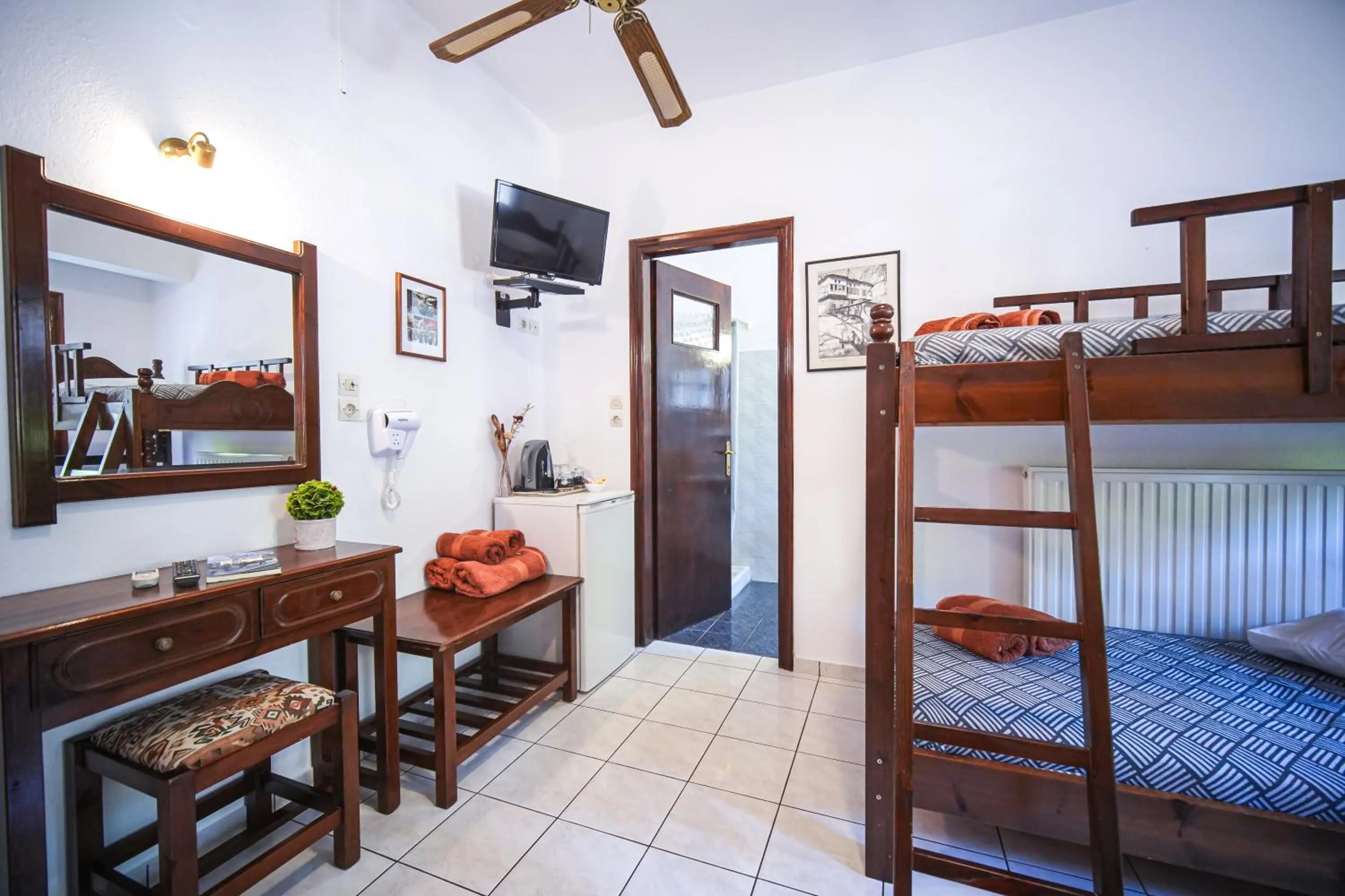 Bed in Hotel Hagiati