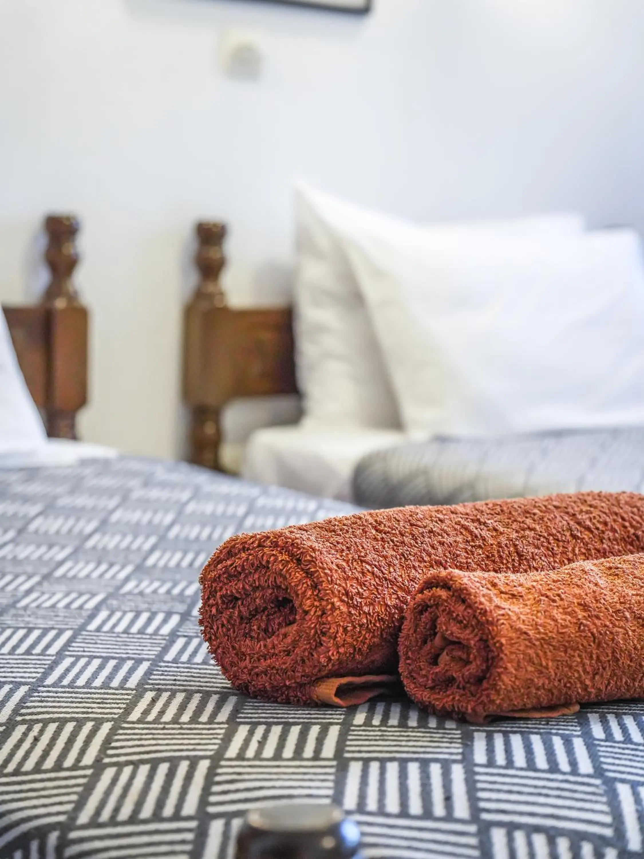 Bed in Hotel Hagiati