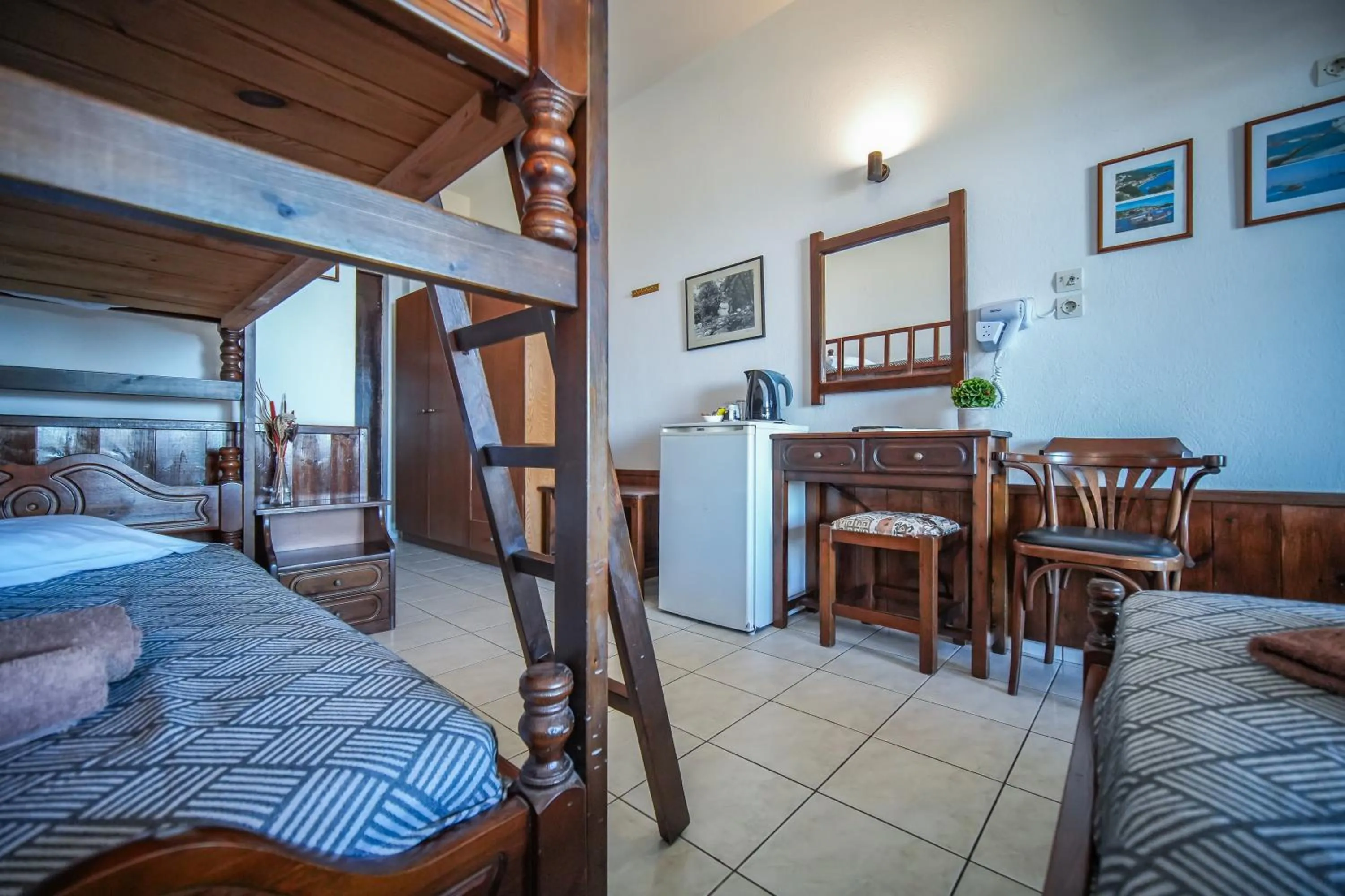 Bed in Hotel Hagiati