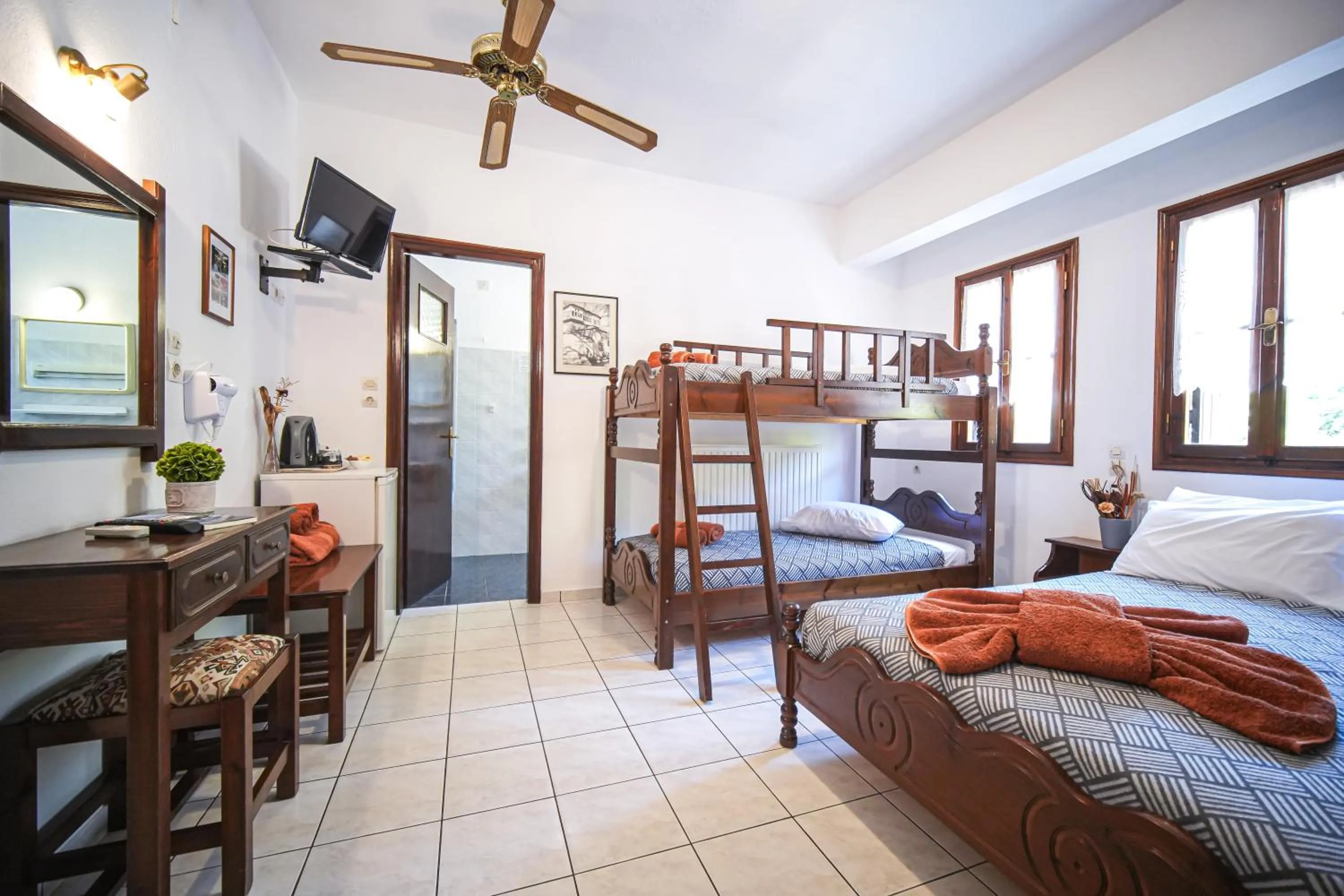 Bed in Hotel Hagiati