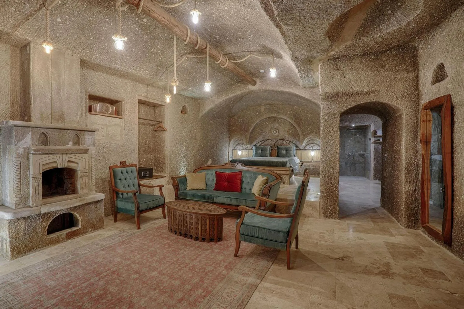 Living room in Hera Cave Suites