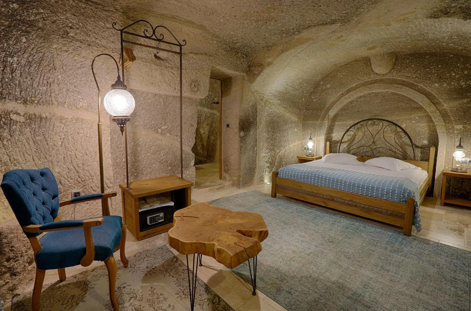 Bed in Hera Cave Suites