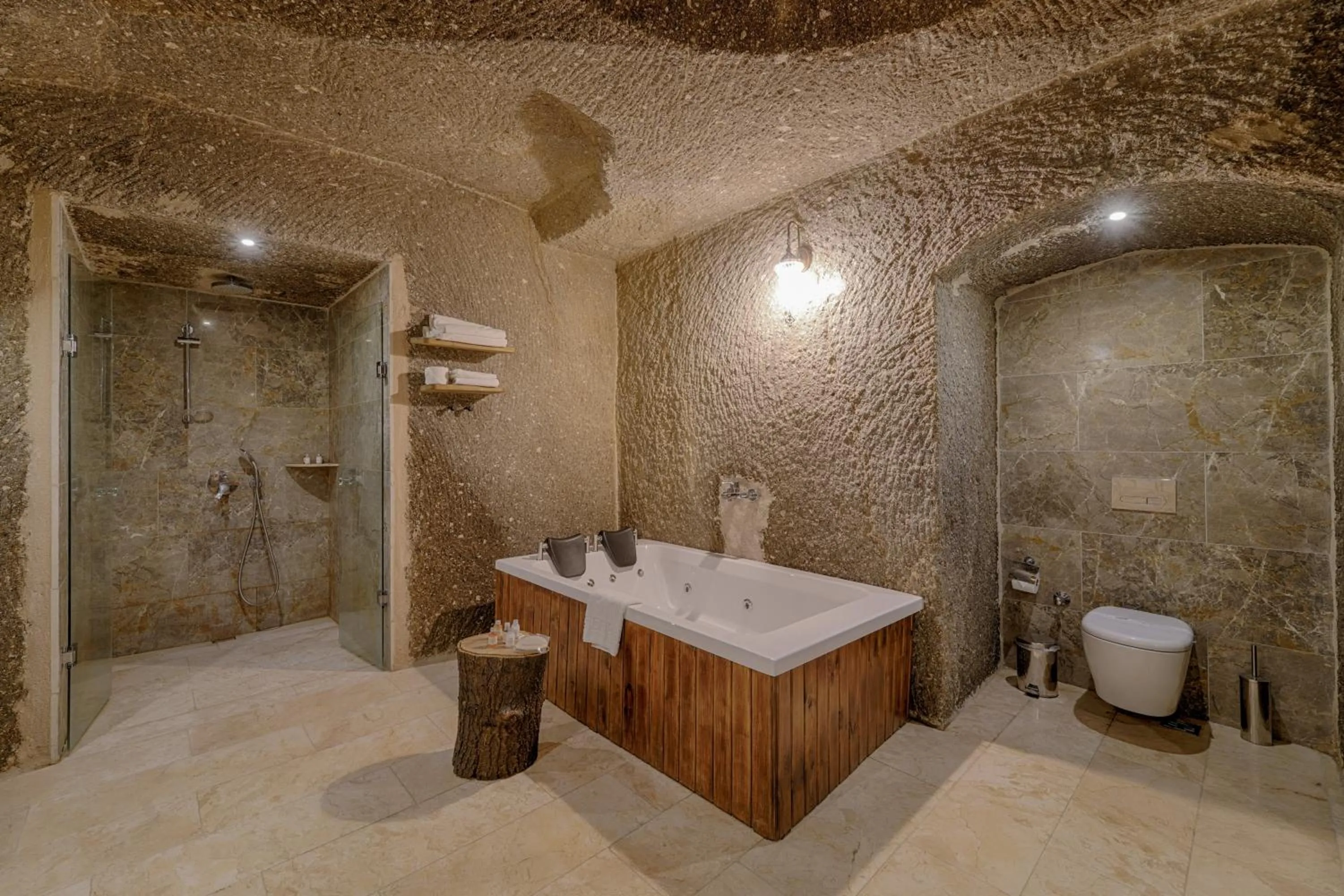Bathroom in Hera Cave Suites