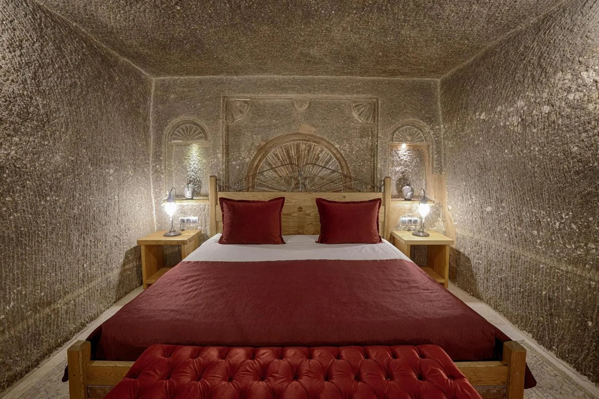 Bed in Hera Cave Suites