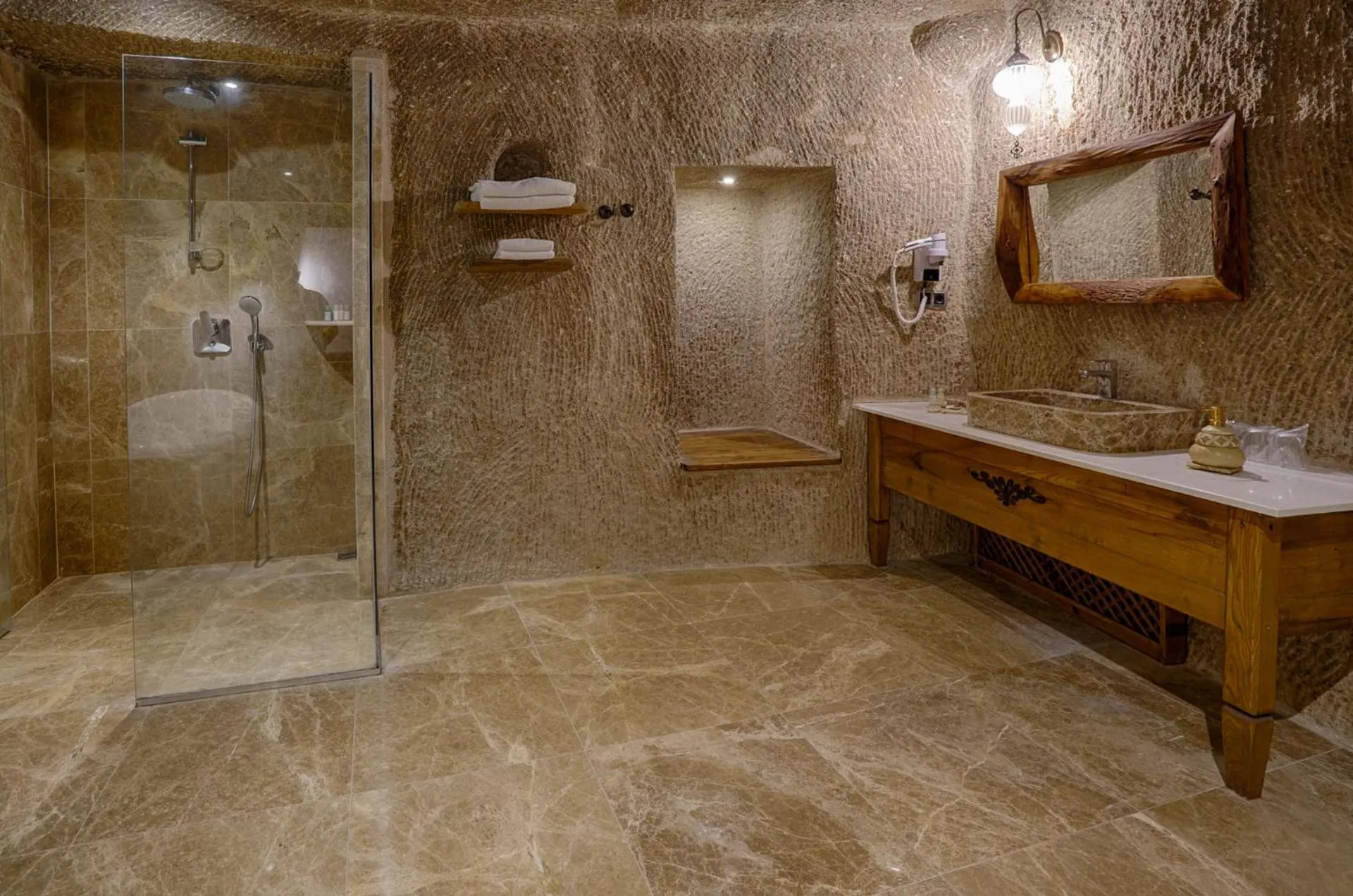 Bathroom in Hera Cave Suites