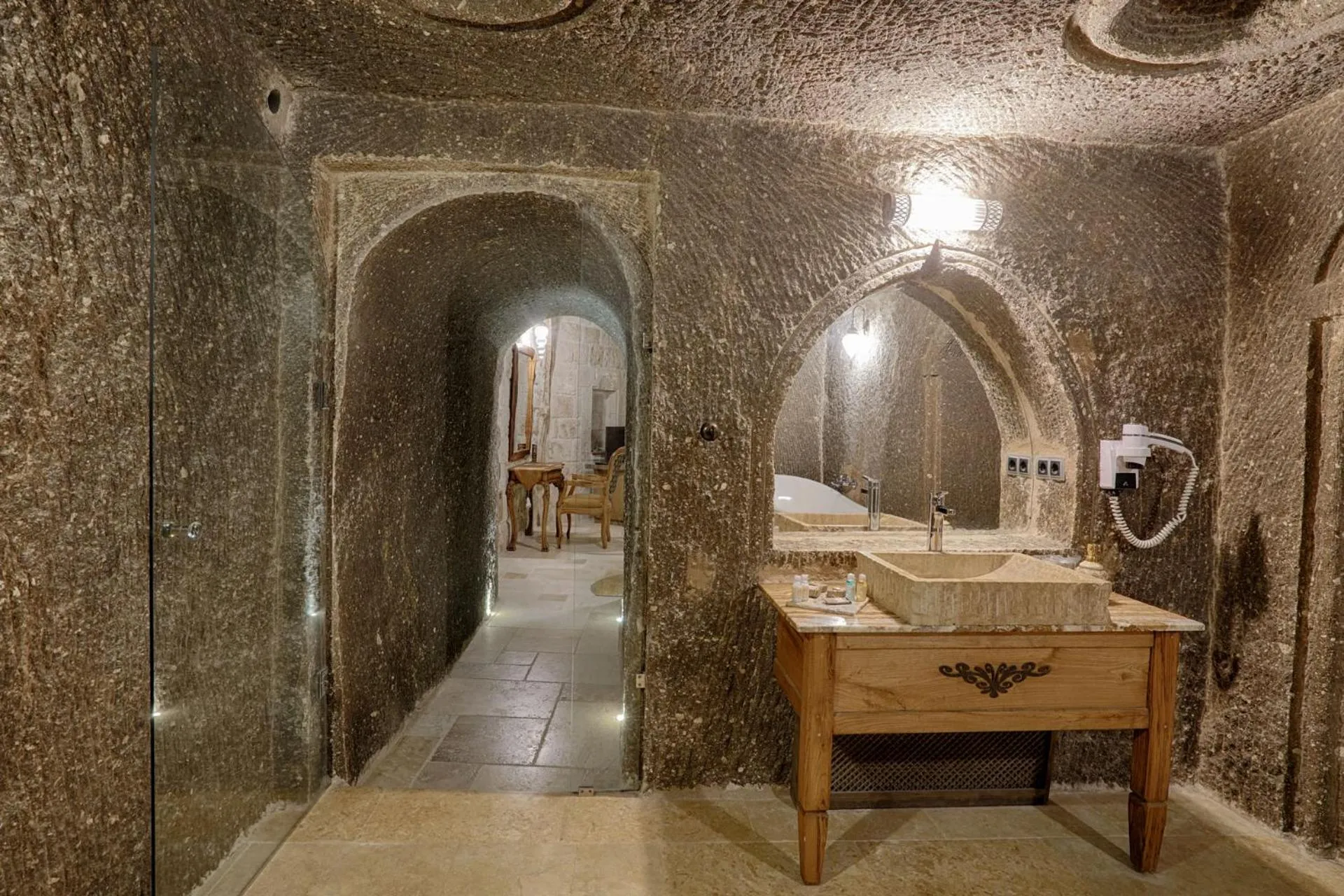 Bathroom in Hera Cave Suites