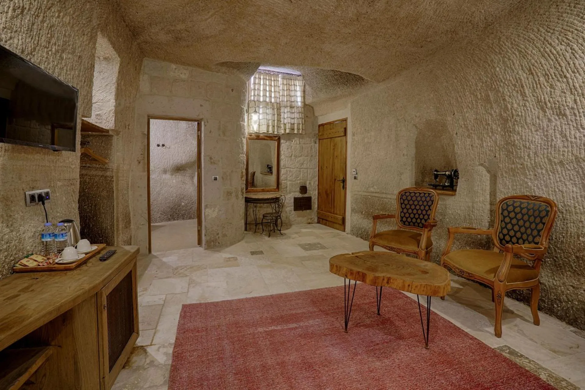 Living room in Hera Cave Suites