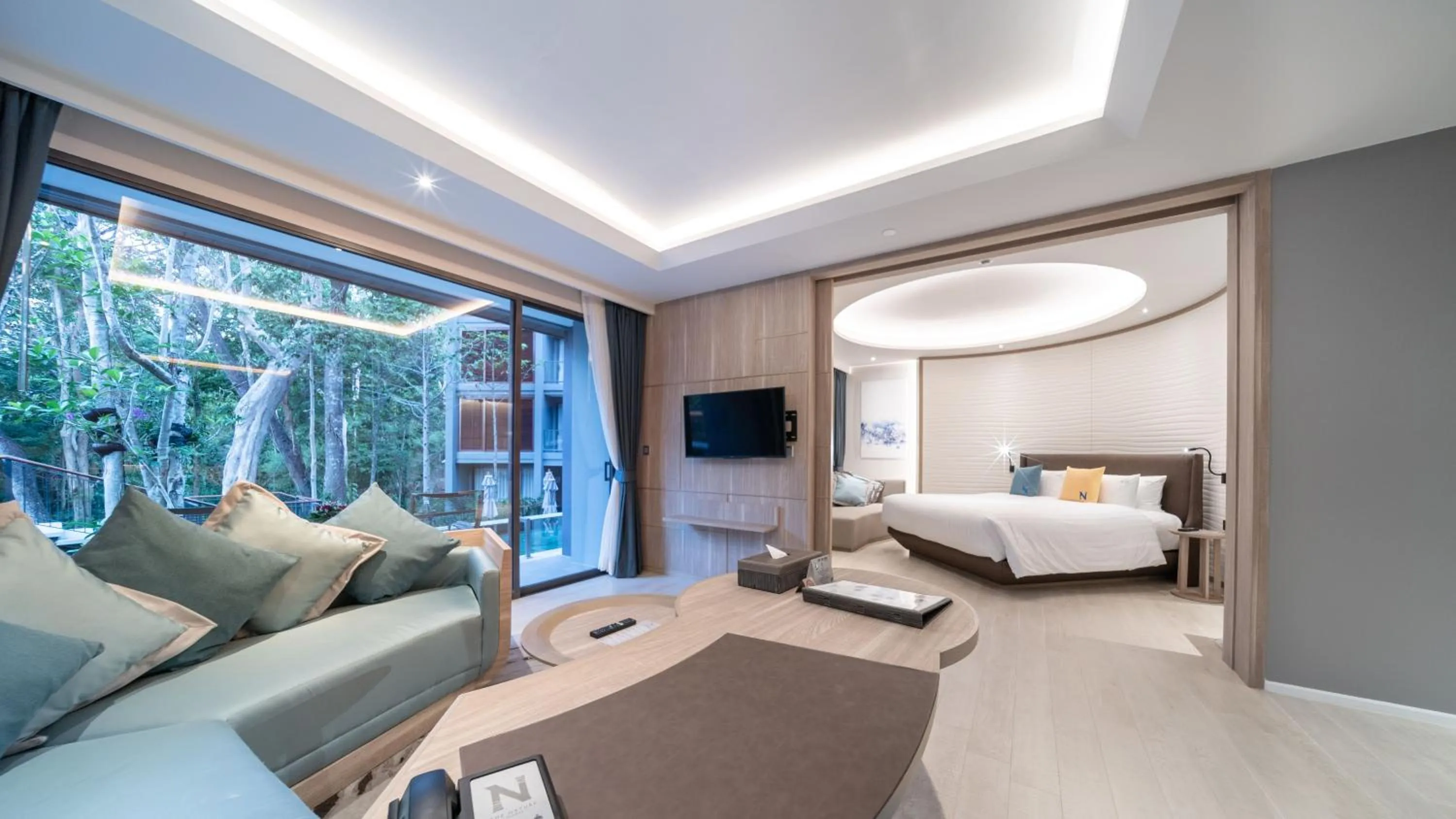 Living room, Bed in The Nature Phuket - SHA Extra Plus