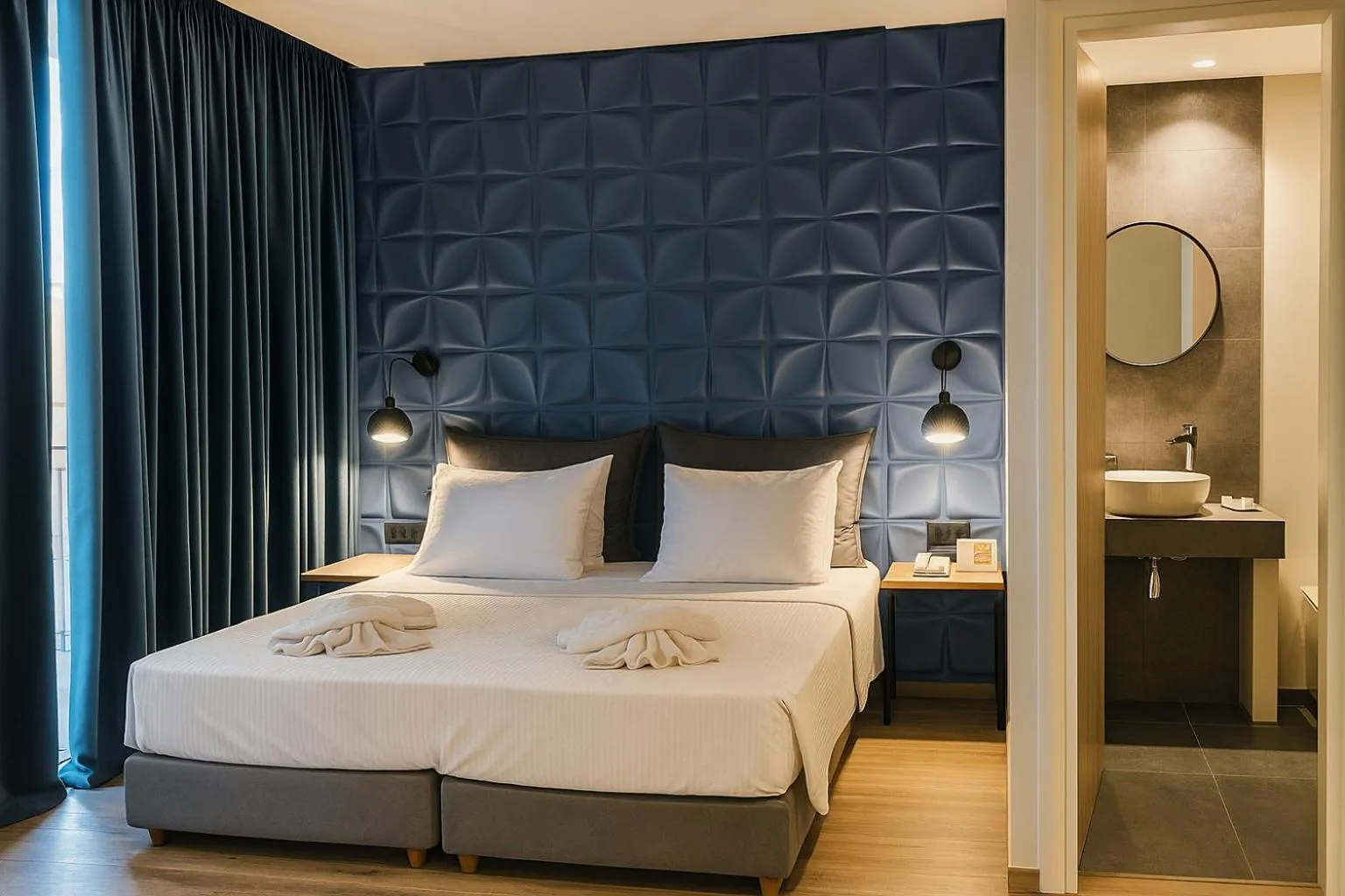 Bed in Athens coast hotel