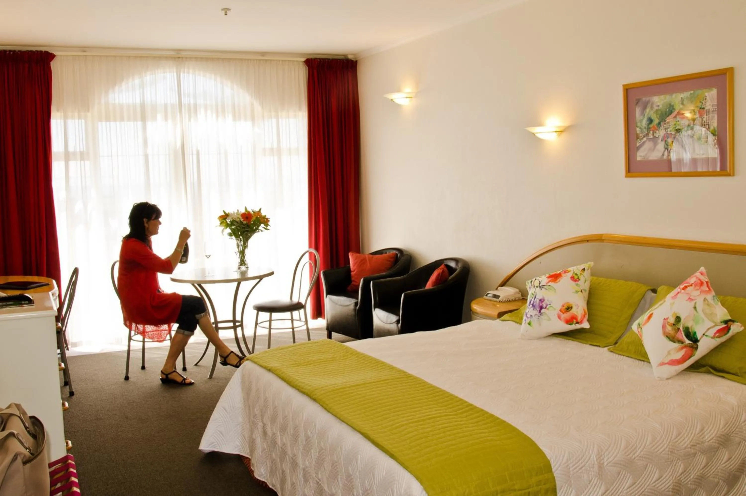 Bed in Beachfront Motel