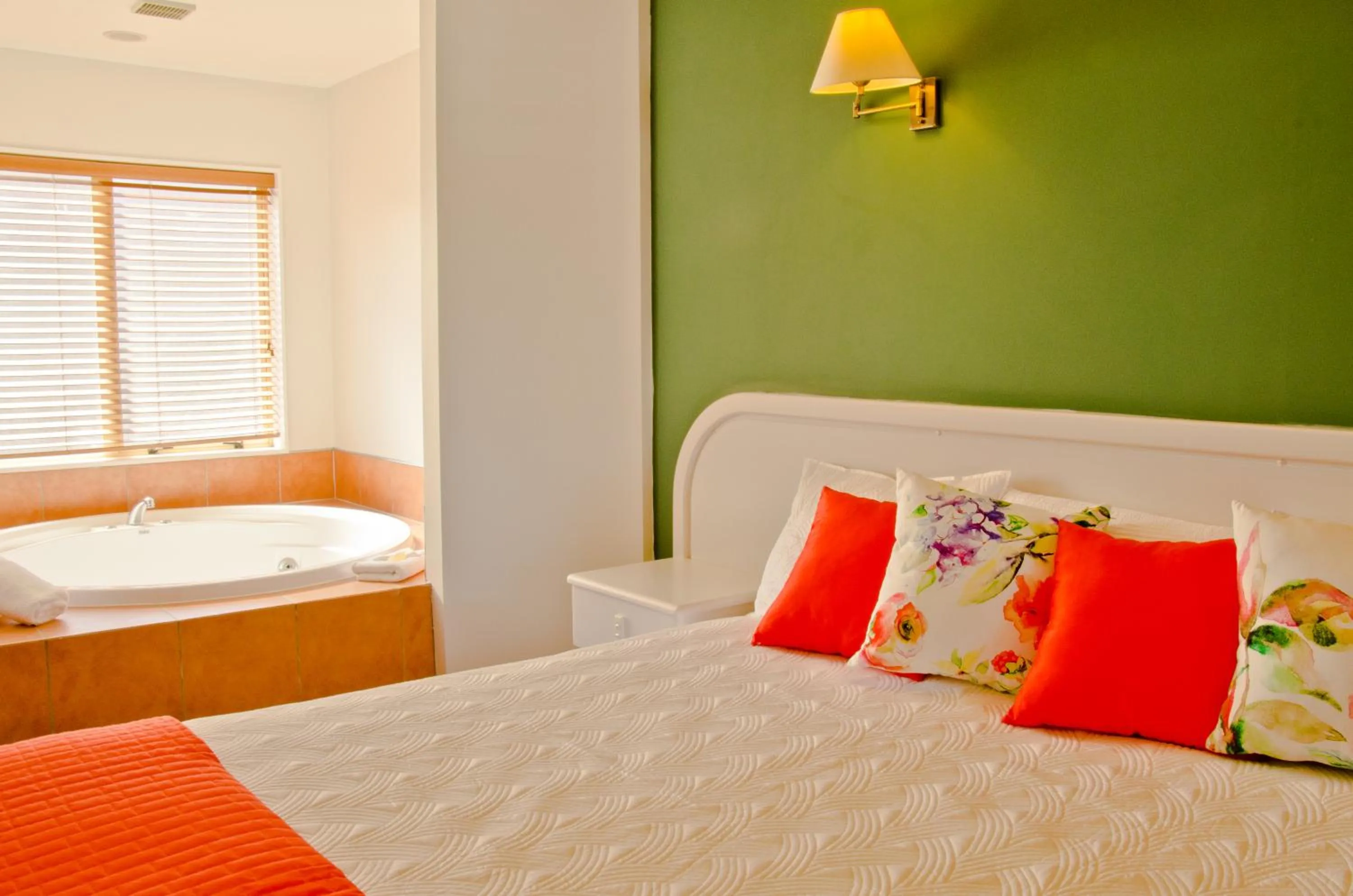 Bed in Beachfront Motel