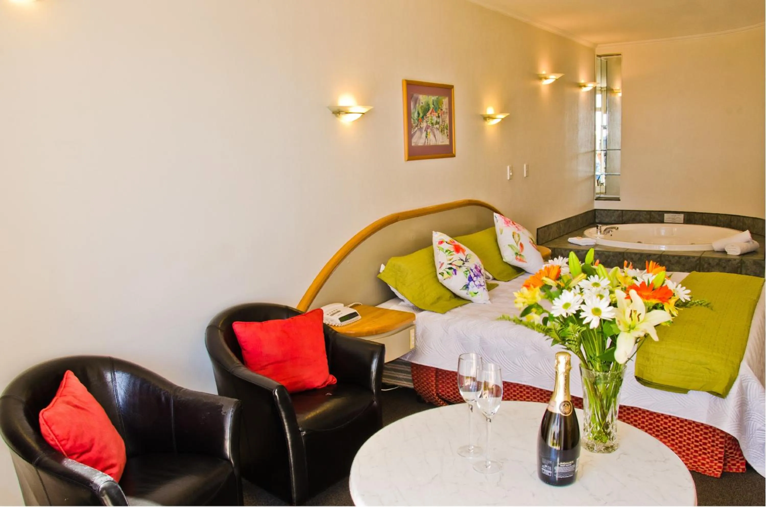 Bed in Beachfront Motel