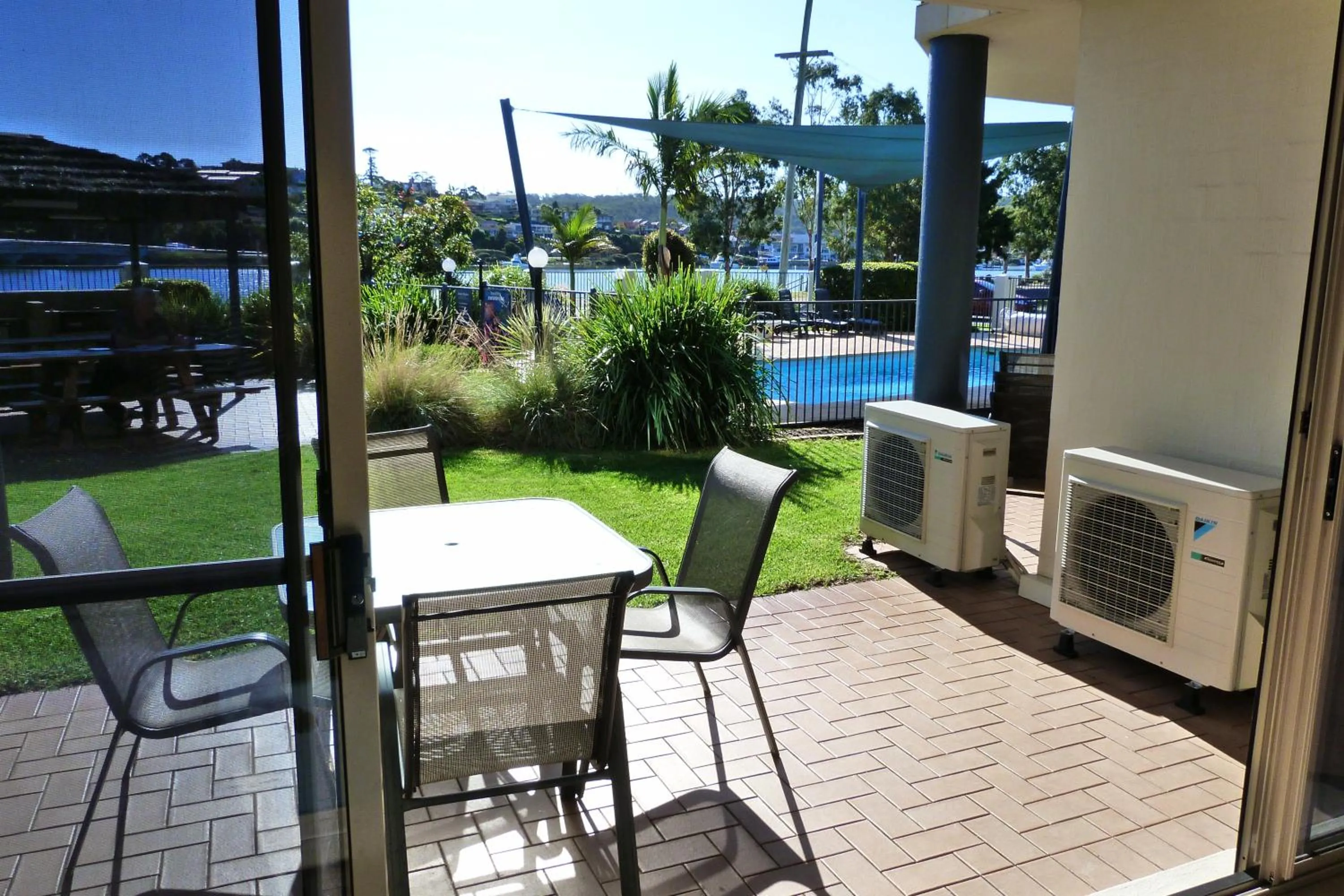 Patio in Sails Luxury Apartments Merimbula