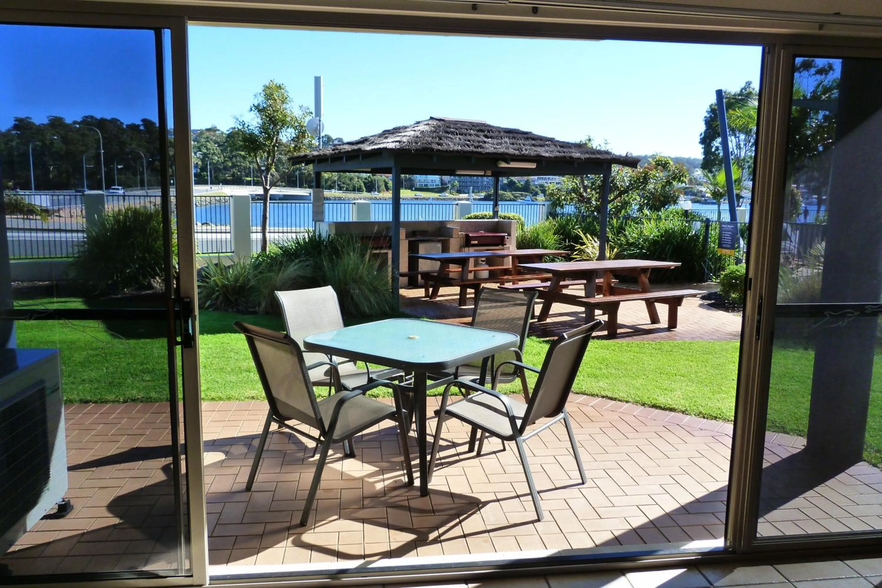 Patio in Sails Luxury Apartments Merimbula