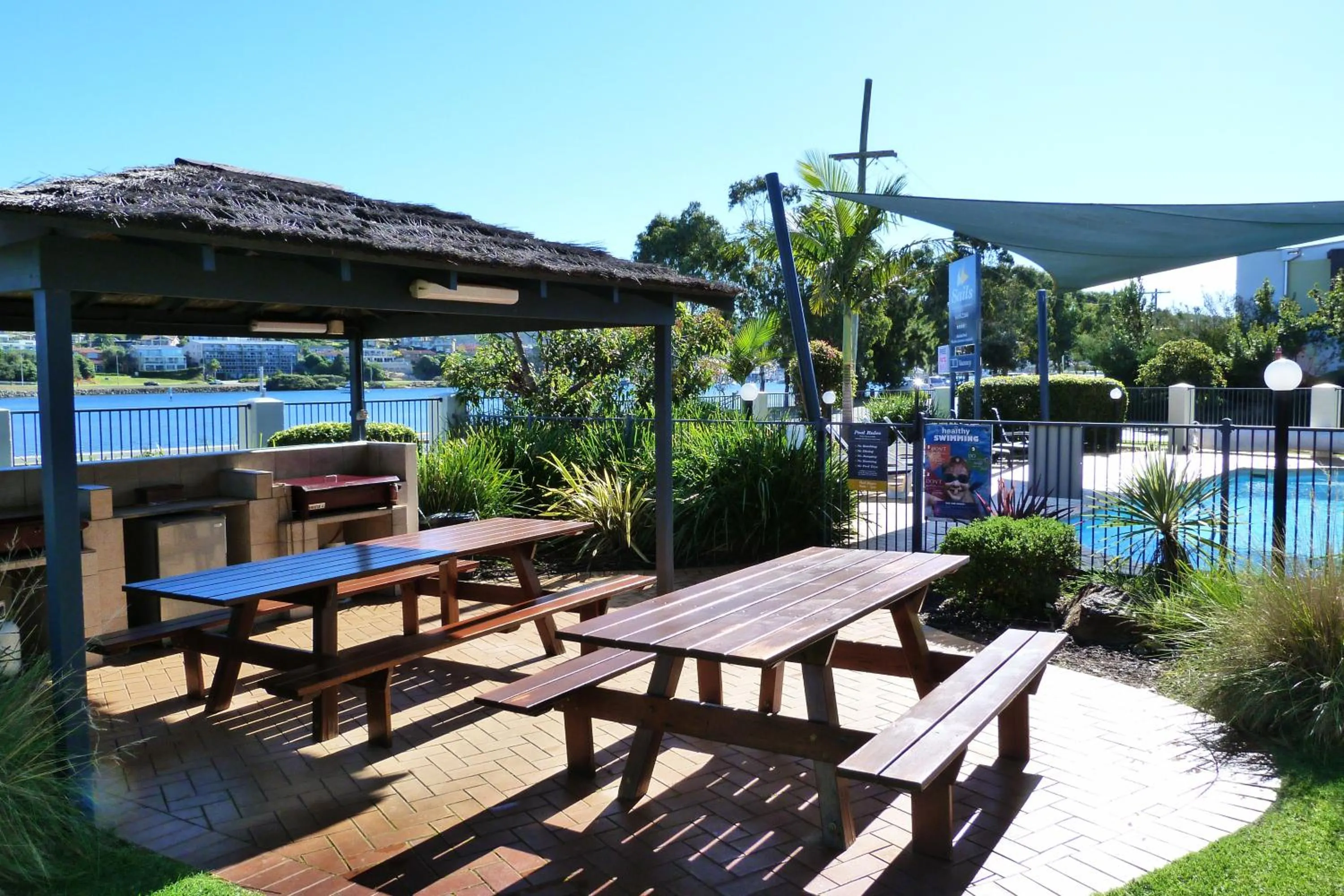 BBQ facilities in Sails Luxury Apartments Merimbula