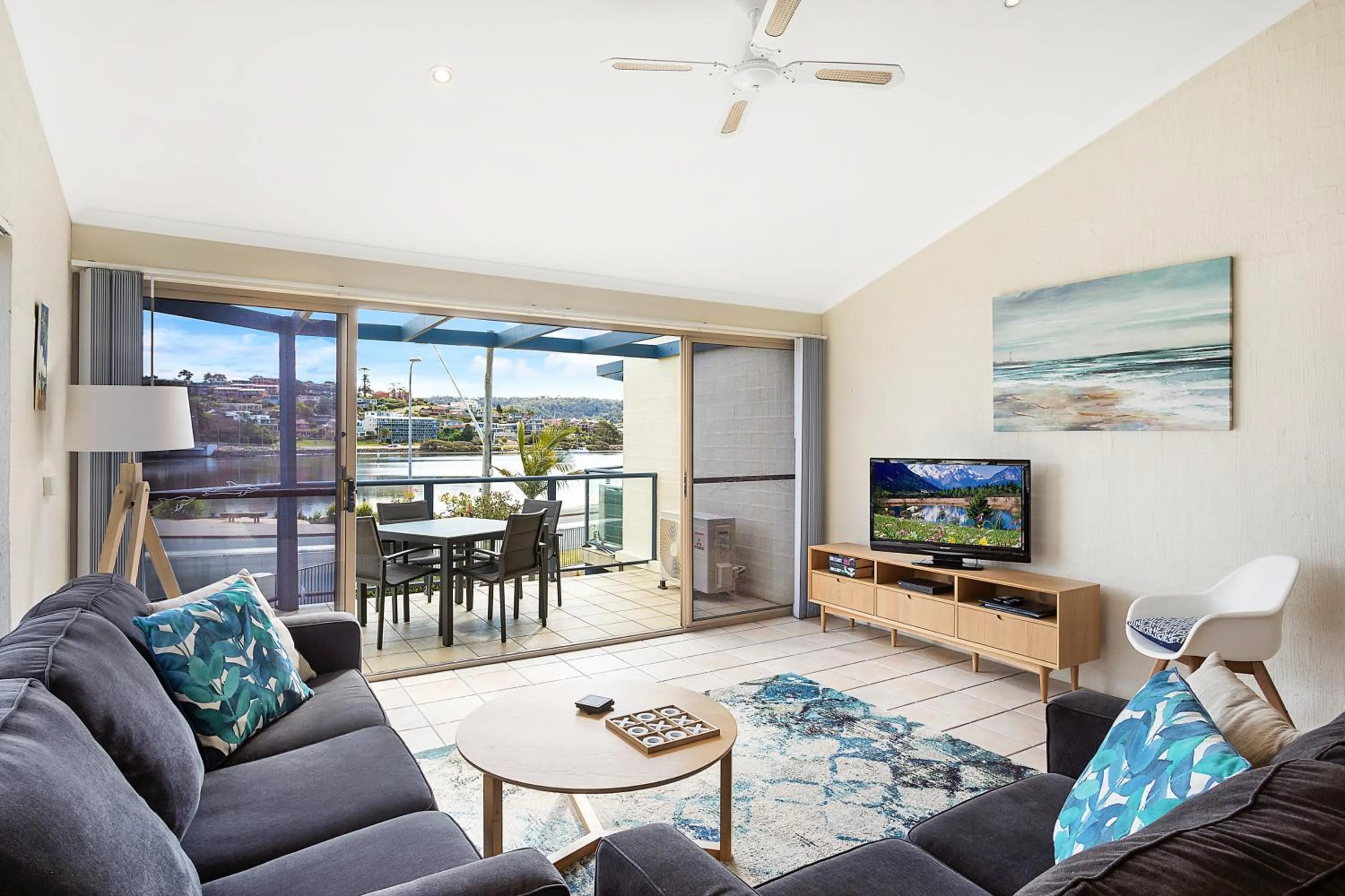 Seating area in Sails Luxury Apartments Merimbula