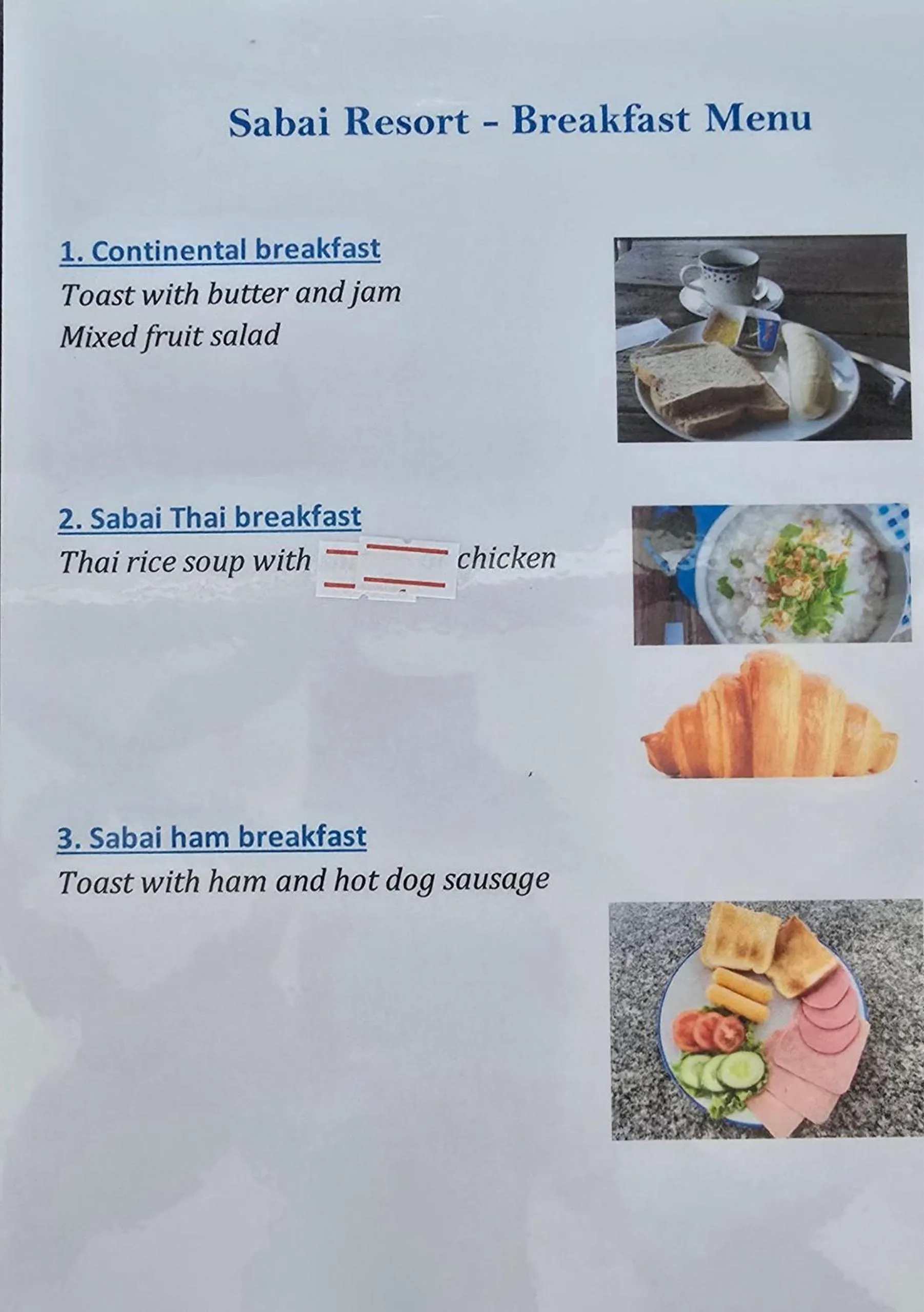 Breakfast in Sabai Resort