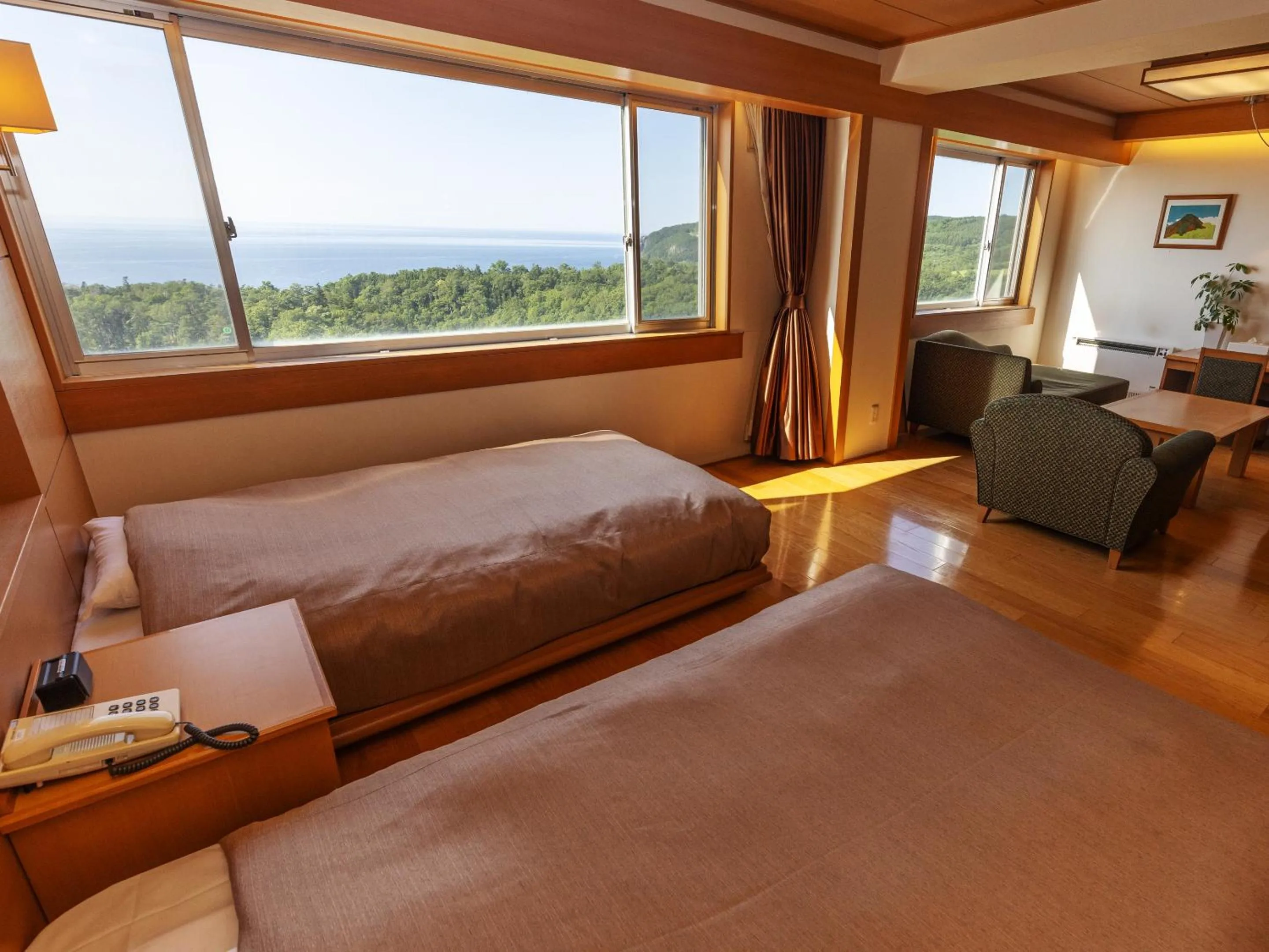 View (from property/room), Bed in Shiretoko Daiichi Hotel