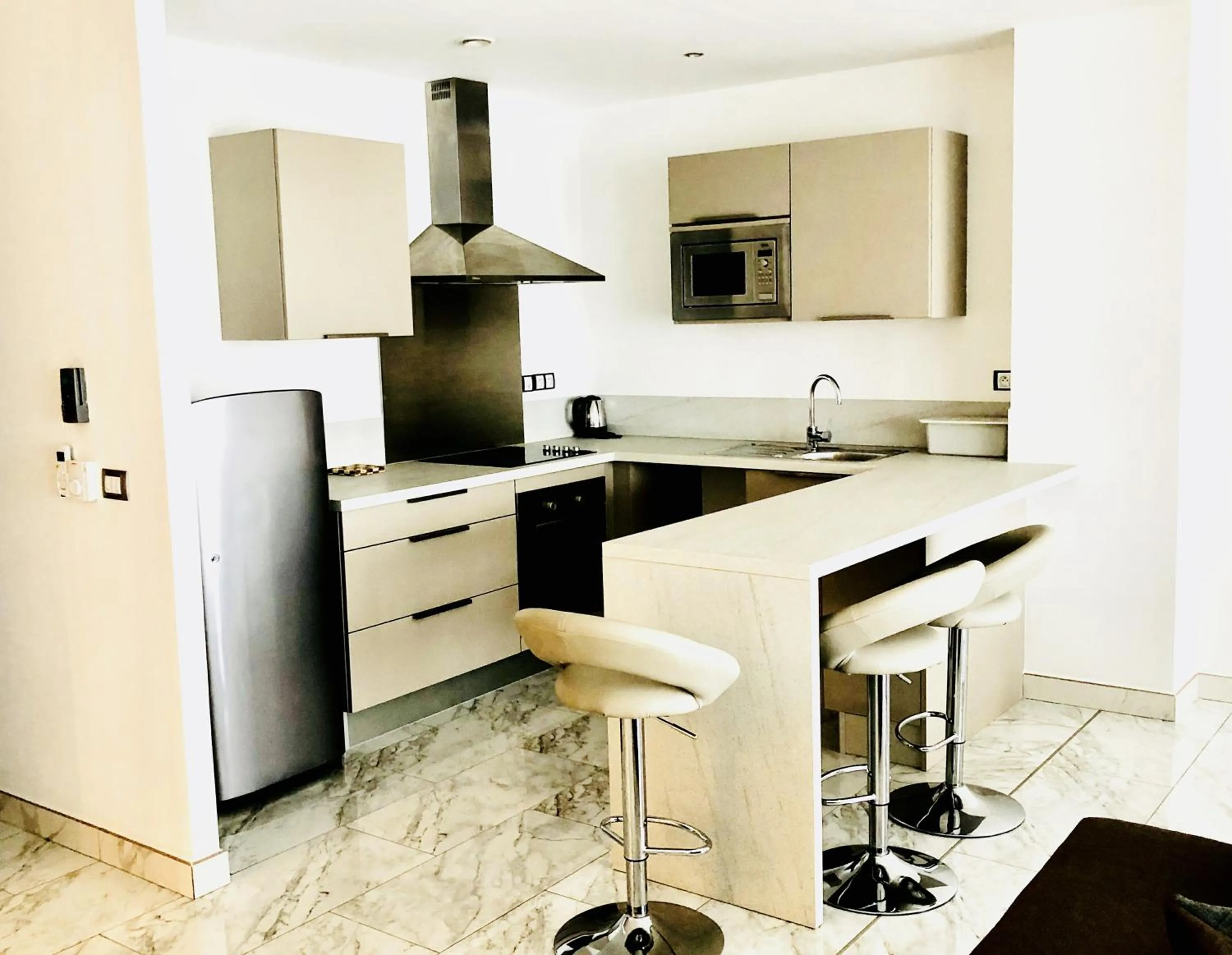 Kitchen or kitchenette in The Streamliner Hotel Apartment