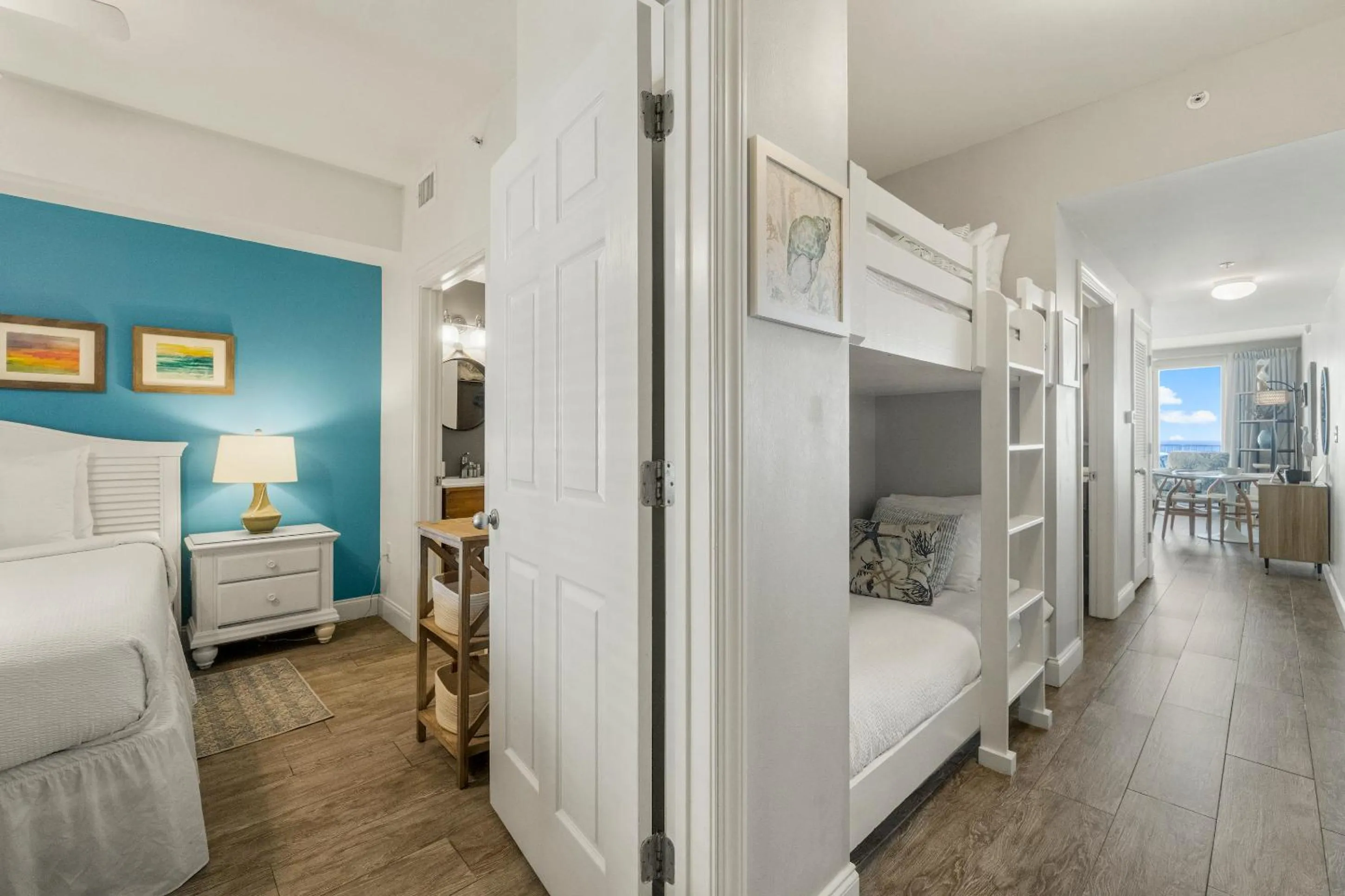 Bed in Majestic Sun Beach Resort by Panhandle Getaways