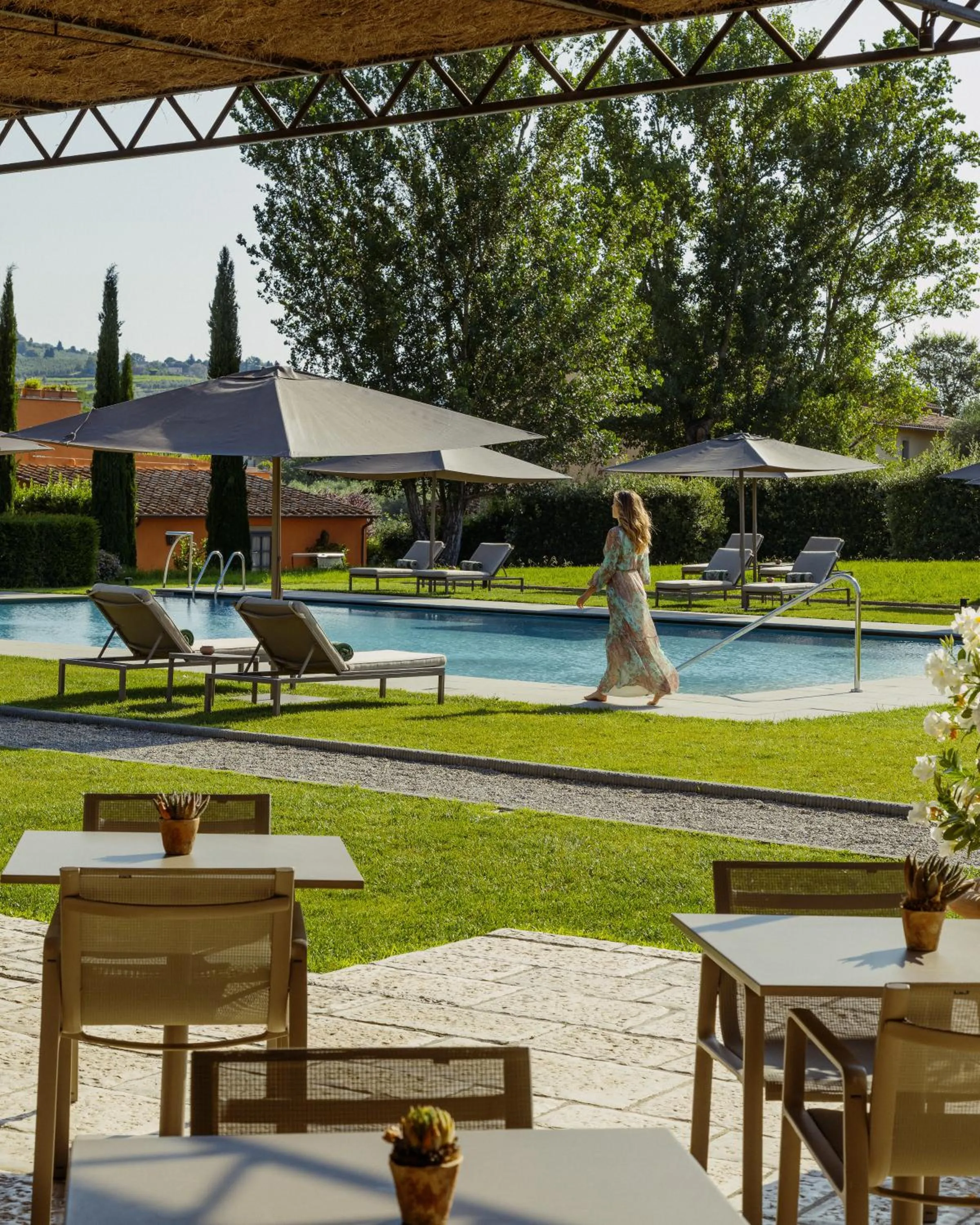 Pool view in Villa La Massa
