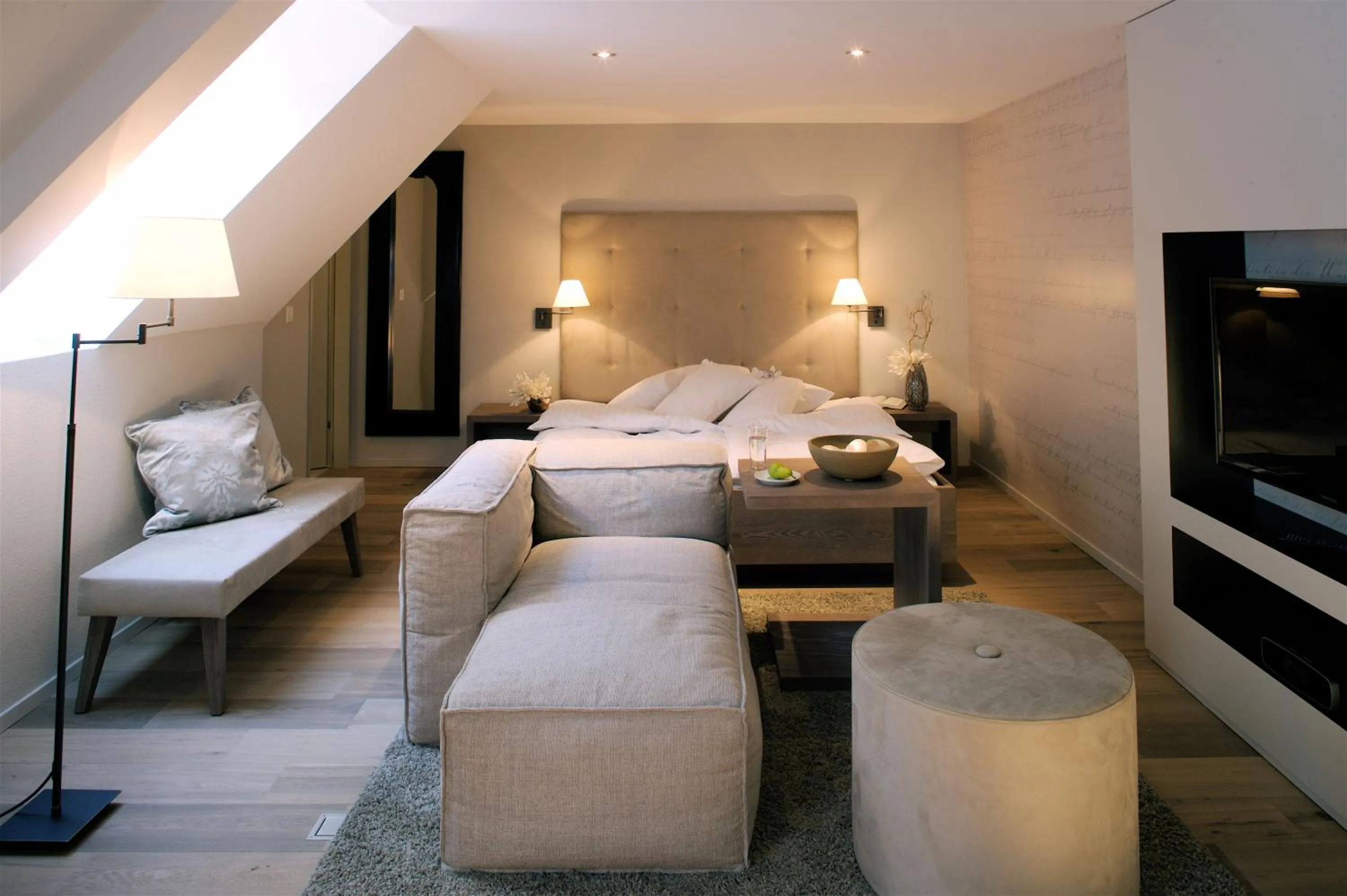 Bed in Bad Bubendorf Design & Lifestyle Hotel