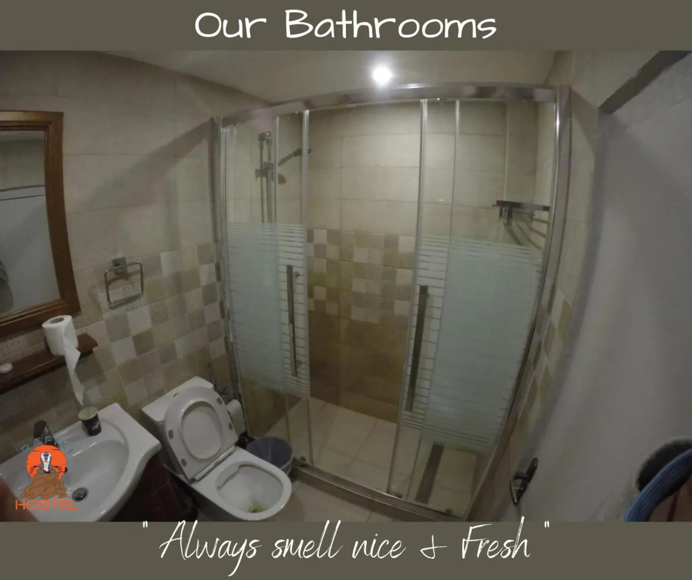 Shower in Rafiki Hostel