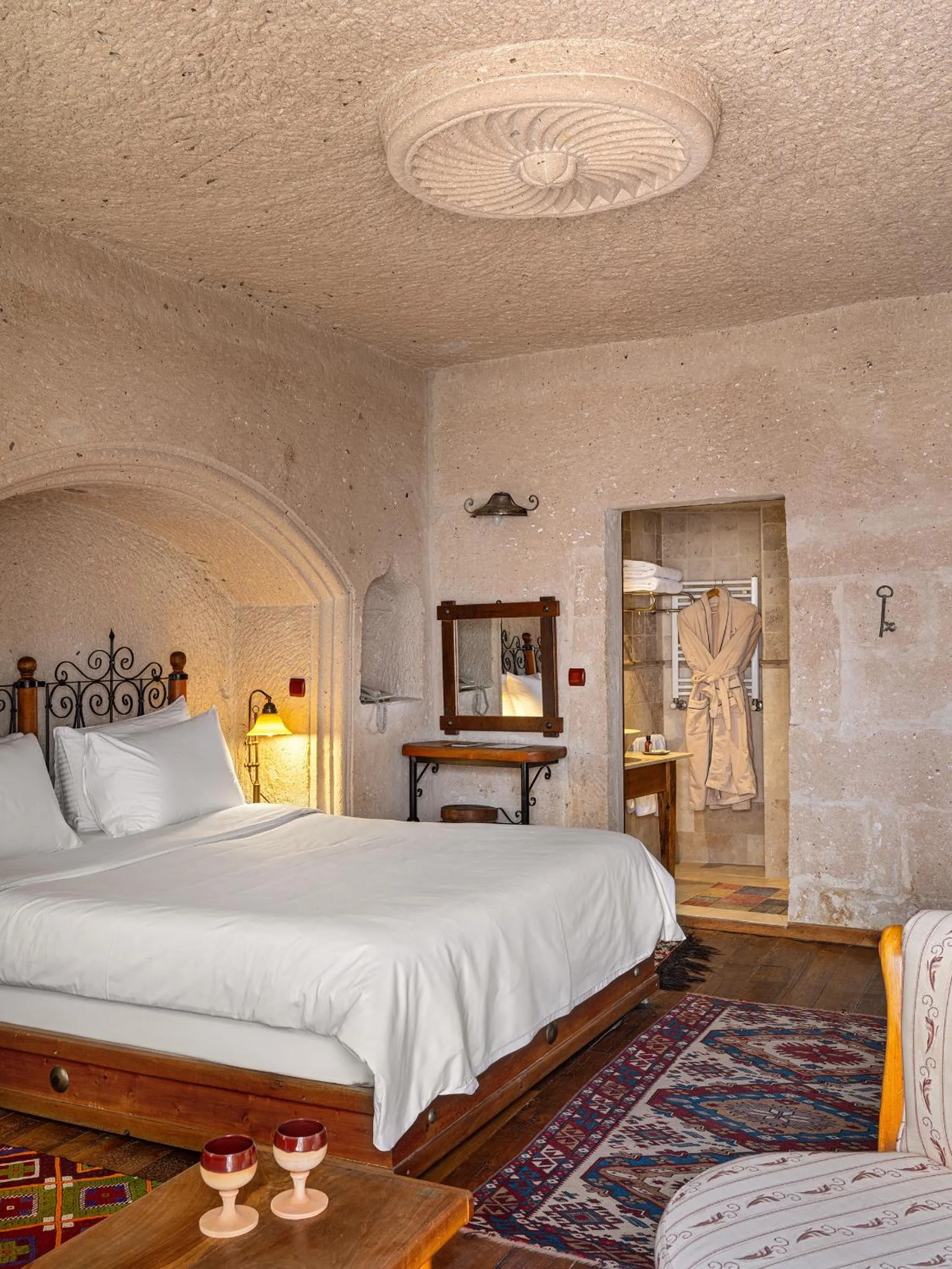 Bed in Kelebek Cave Hotel