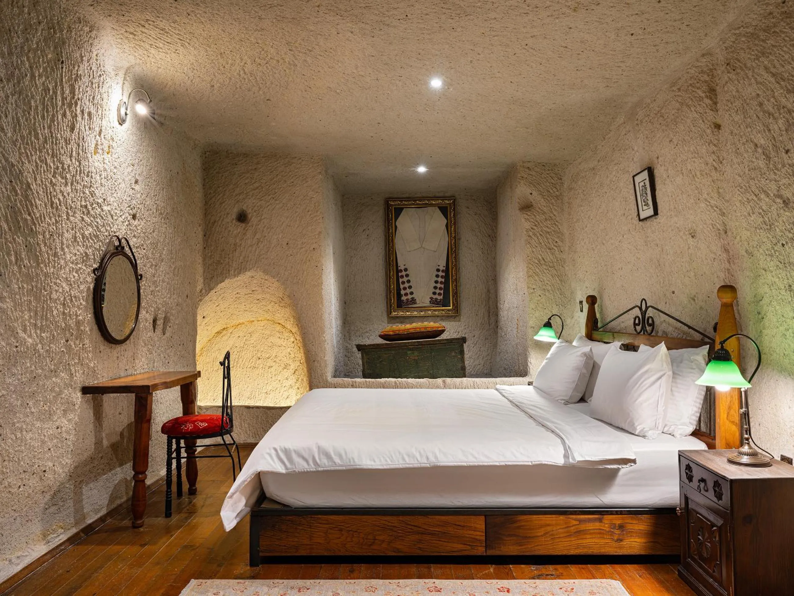 Bed in Kelebek Cave Hotel