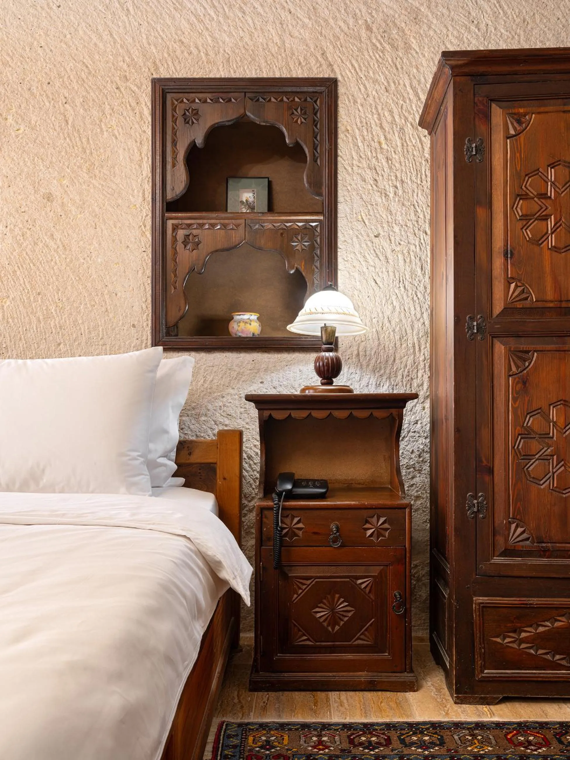 Bed in Kelebek Cave Hotel